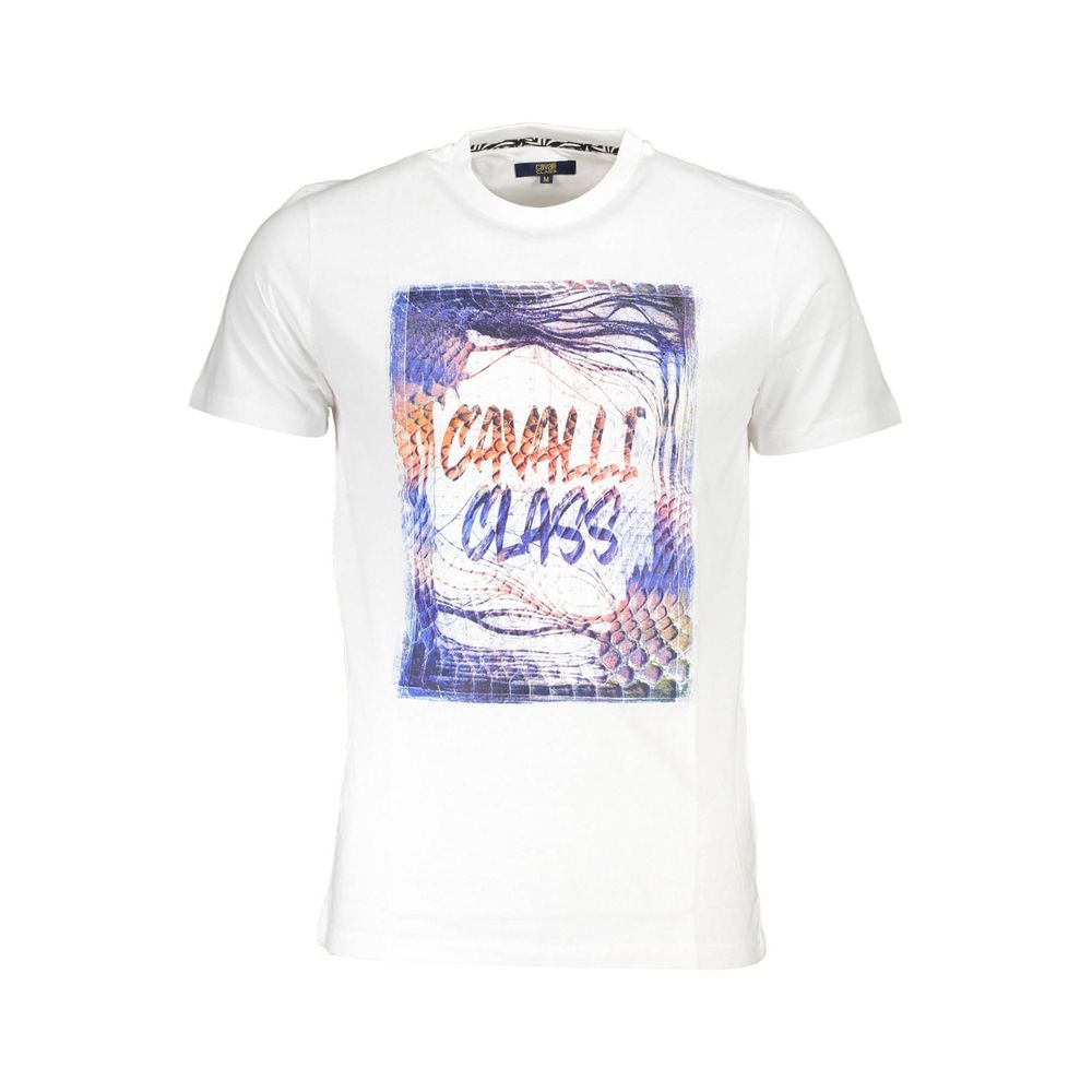 Cavalli Class Weißes Baumwolle Männer T-Shirt