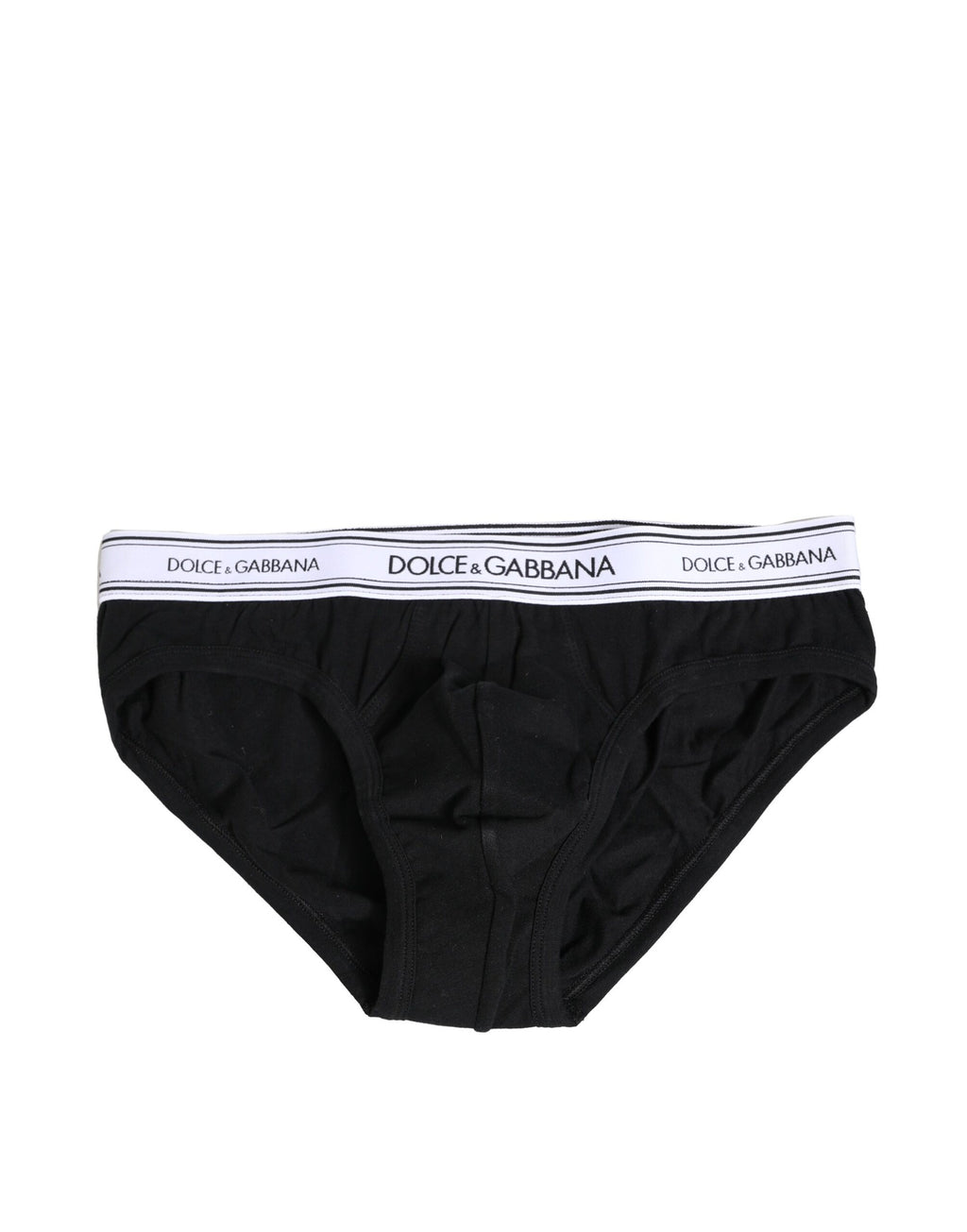 Dolce & Gabbana Schwarzer Cotton Stretch Regular Slip Unterwäsche