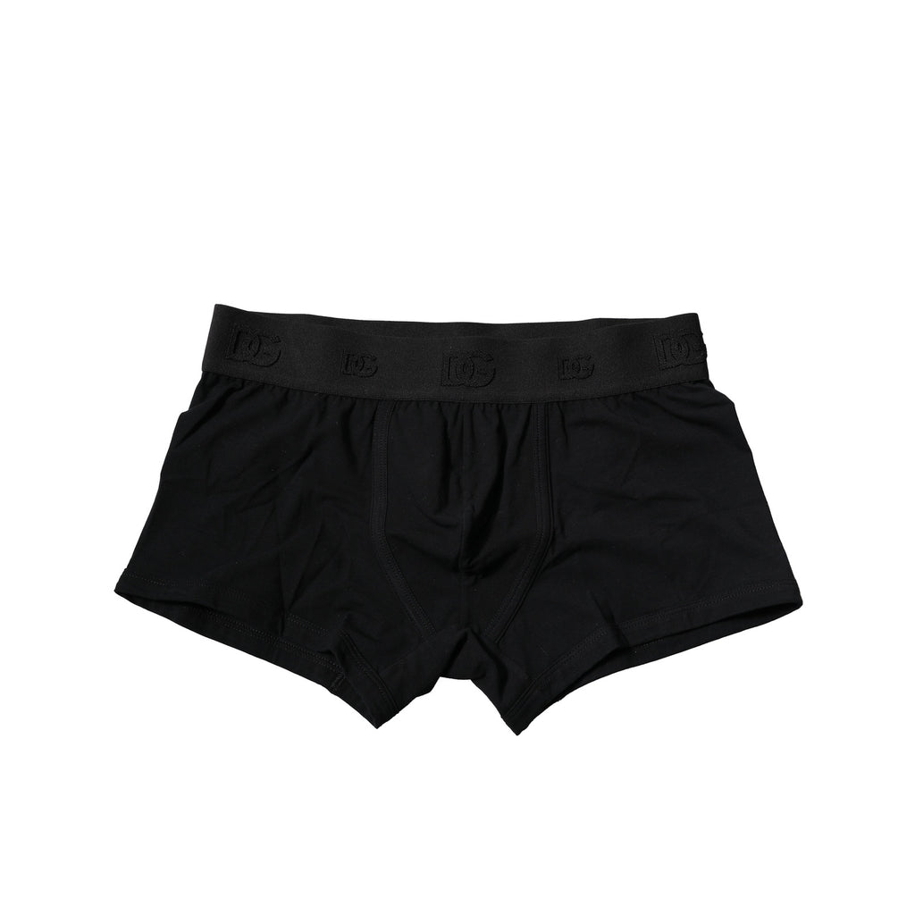 Dolce & Gabbana Schwarze Cotton Stretch Regular Boxer Unterwäsche