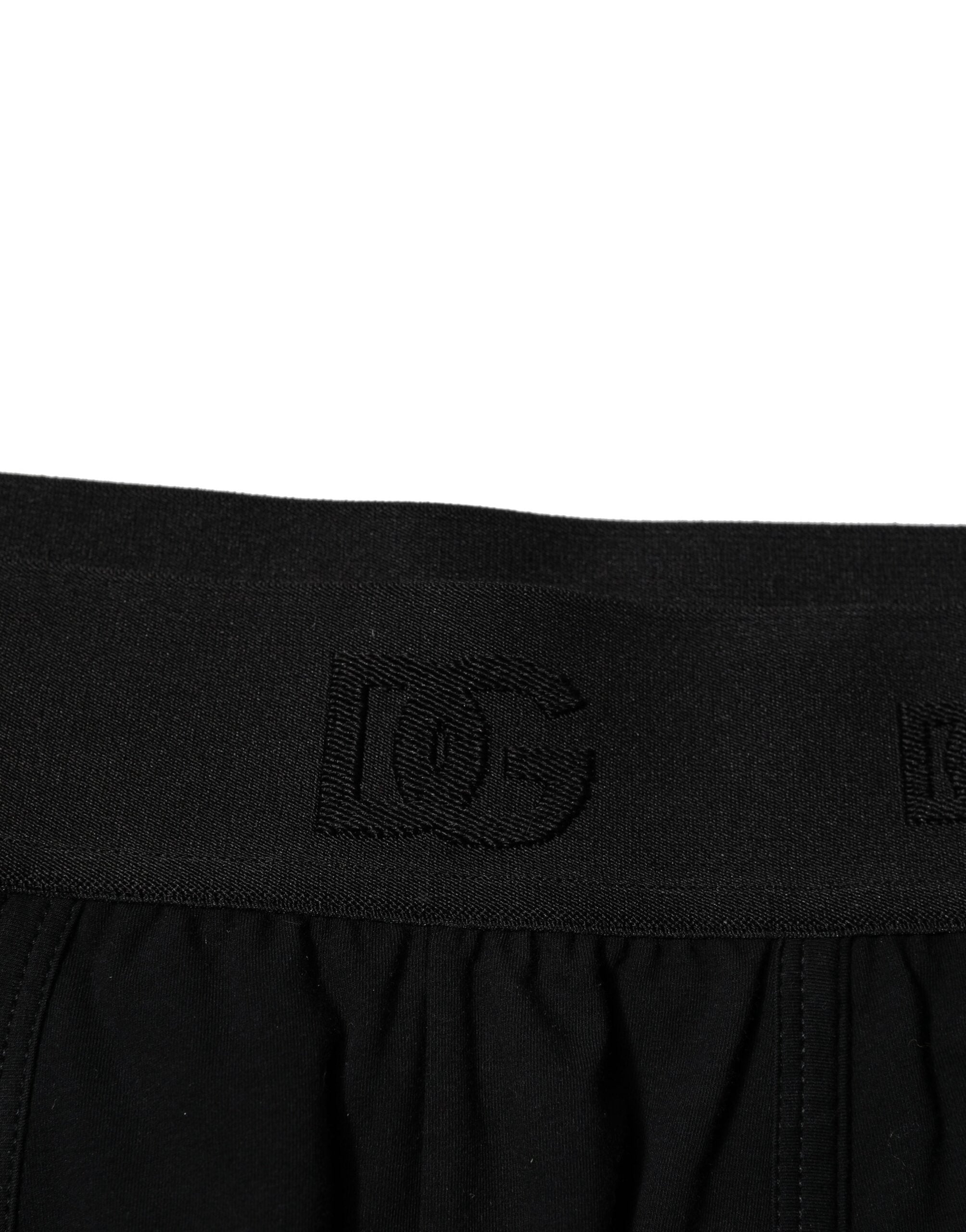Dolce & Gabbana Schwarze Cotton Stretch Regular Boxer Unterwäsche