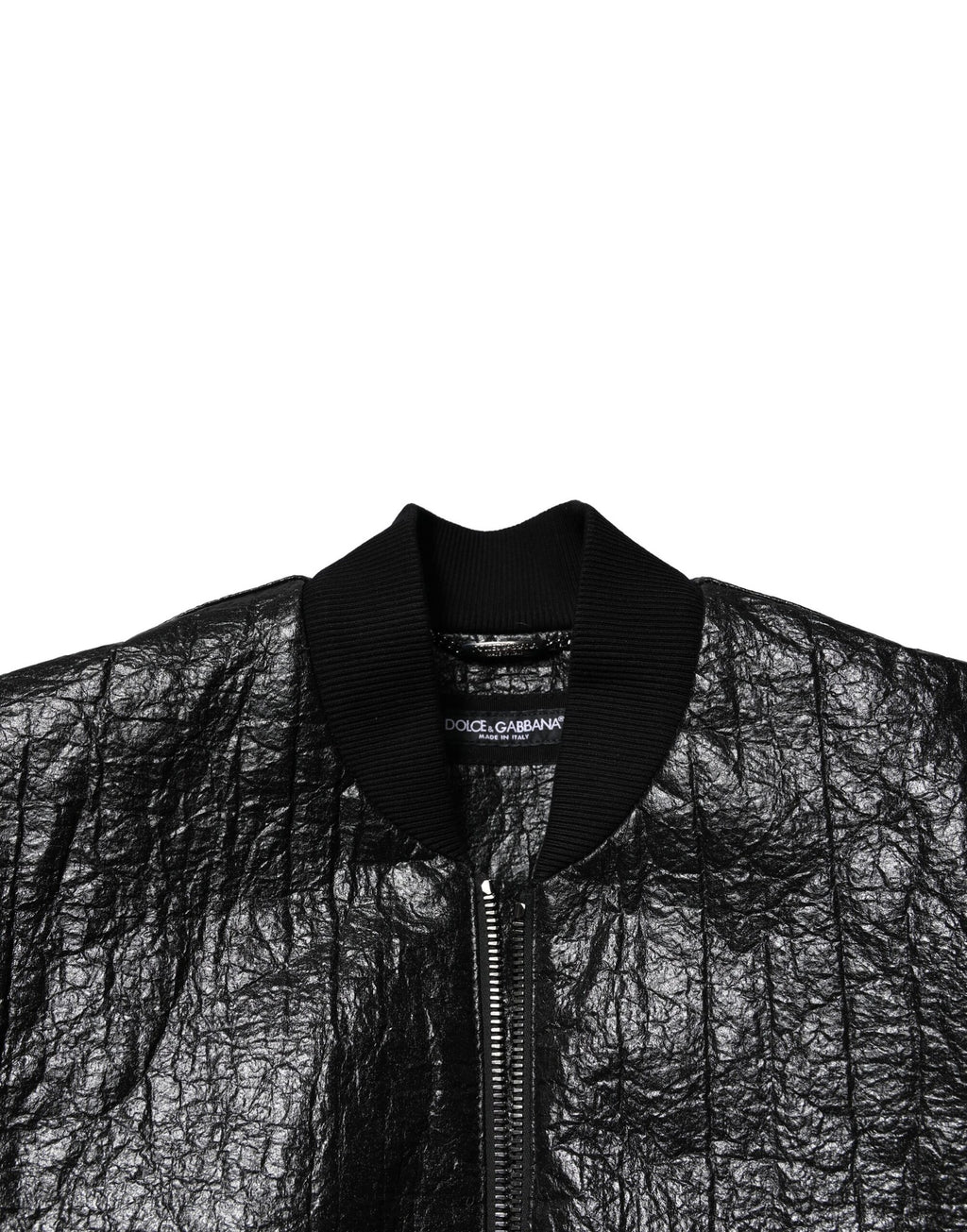 Dolce & Gabbana Schwarze Logo-Plakette Bomberjacke mit Reißverschluss