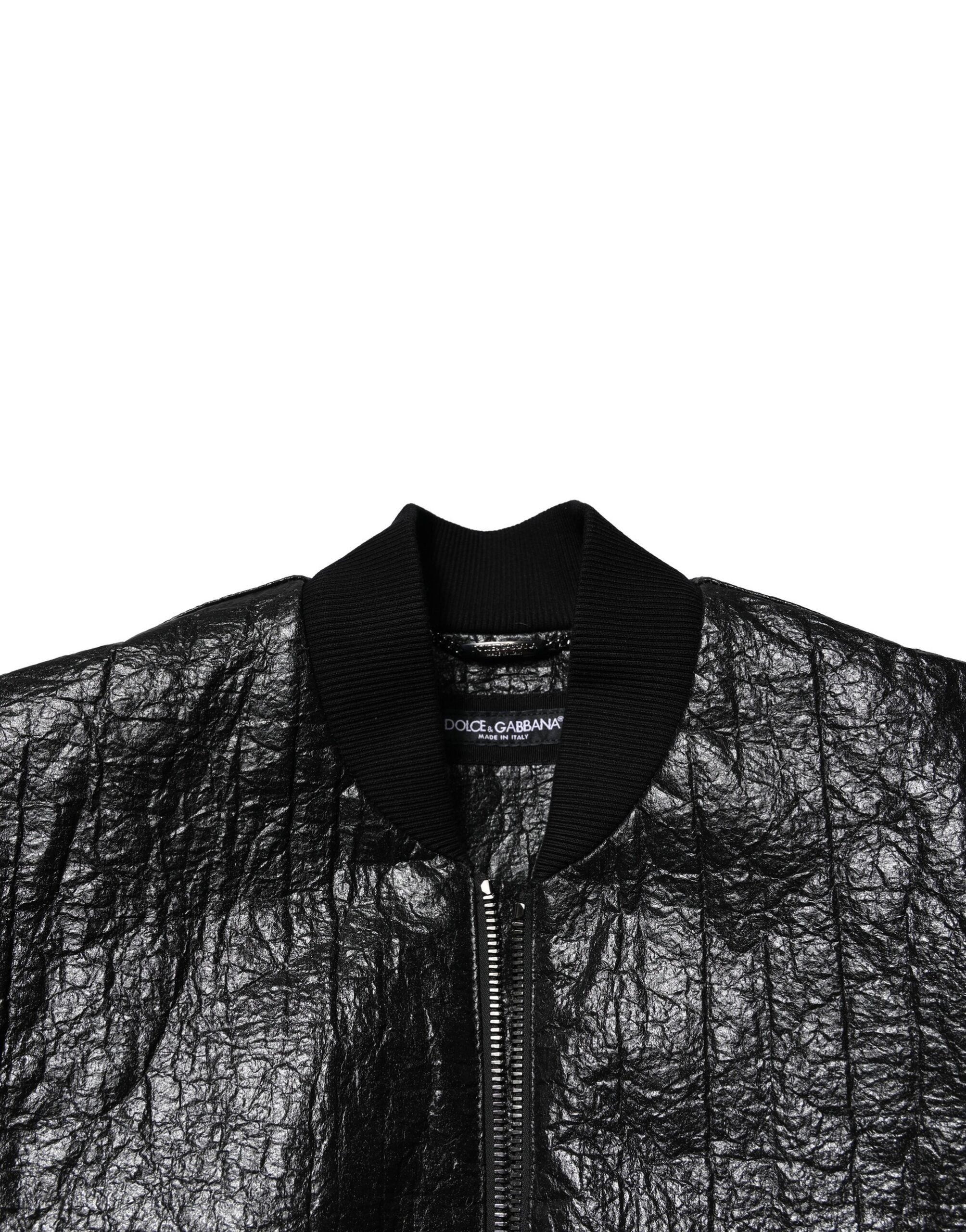 Dolce & Gabbana Schwarze Logo-Plakette Bomberjacke mit Reißverschluss
