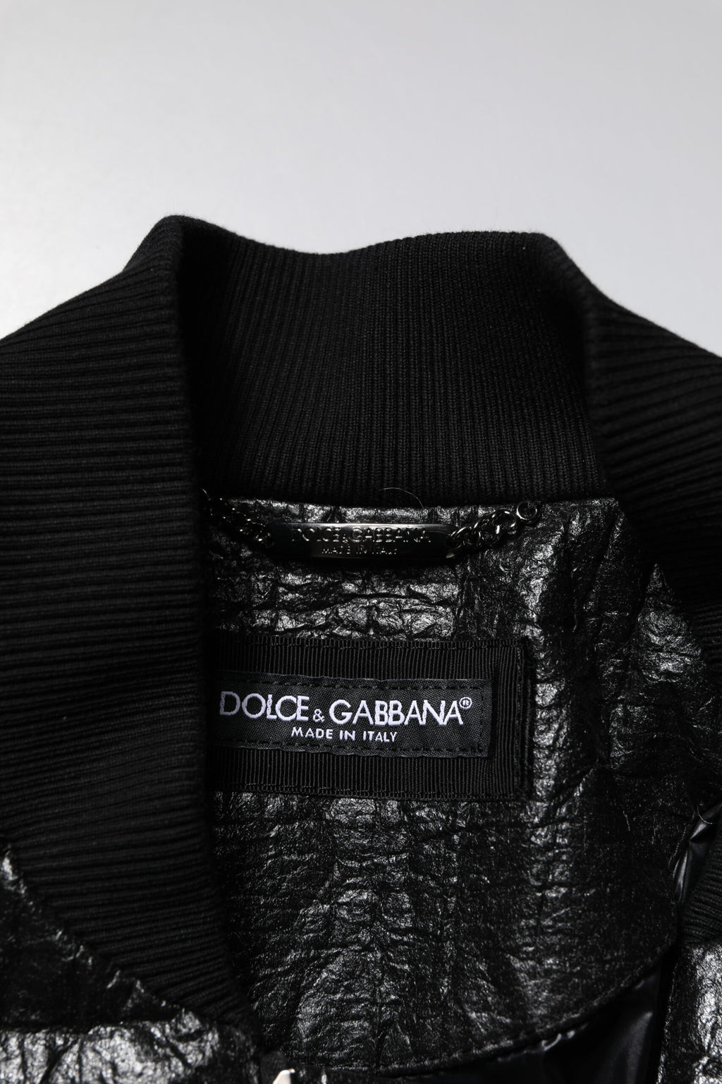 Dolce & Gabbana Schwarze Logo-Plakette Bomberjacke mit Reißverschluss
