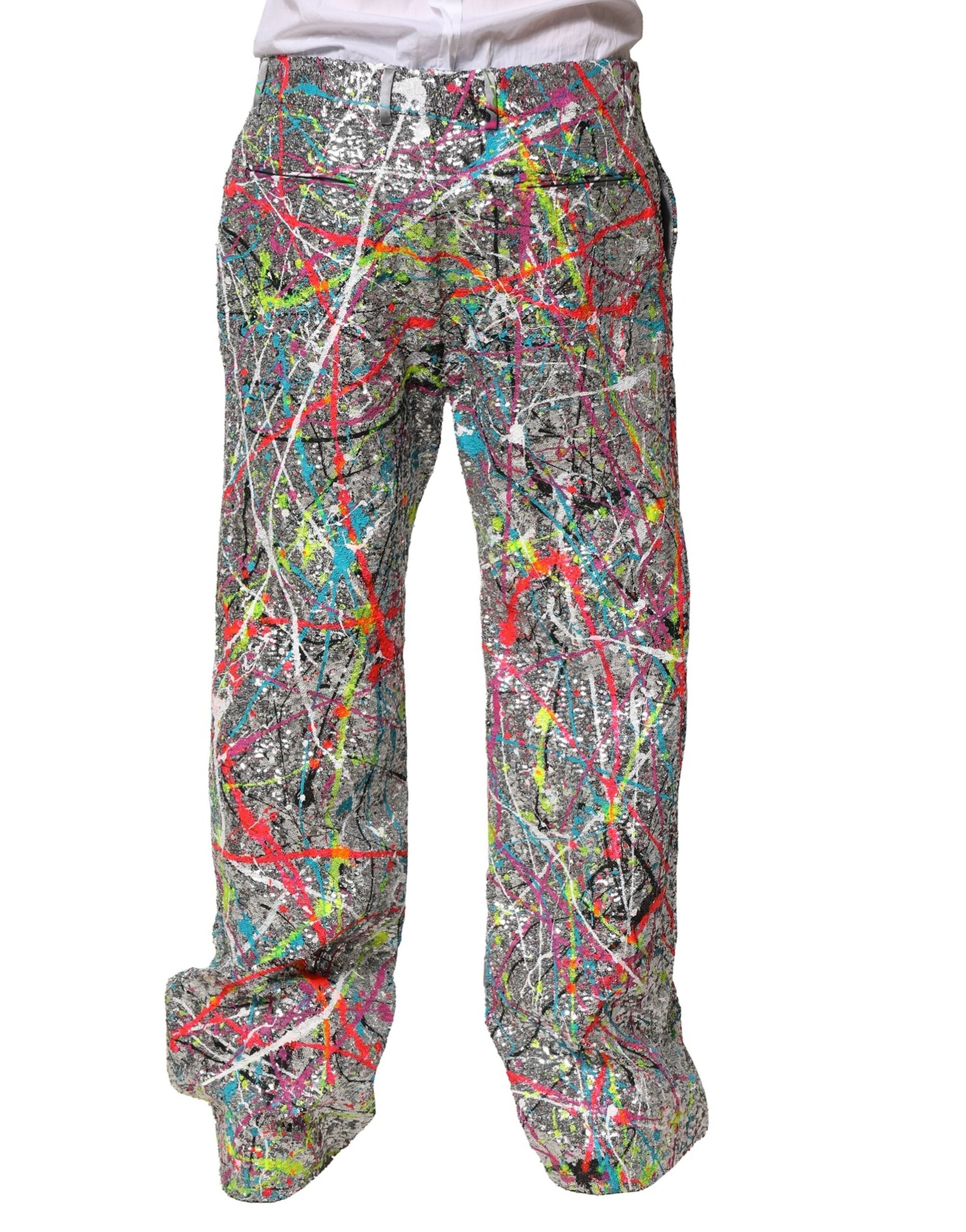 Dolce & Gabbana Multicolor Paillettenverzierte Hose