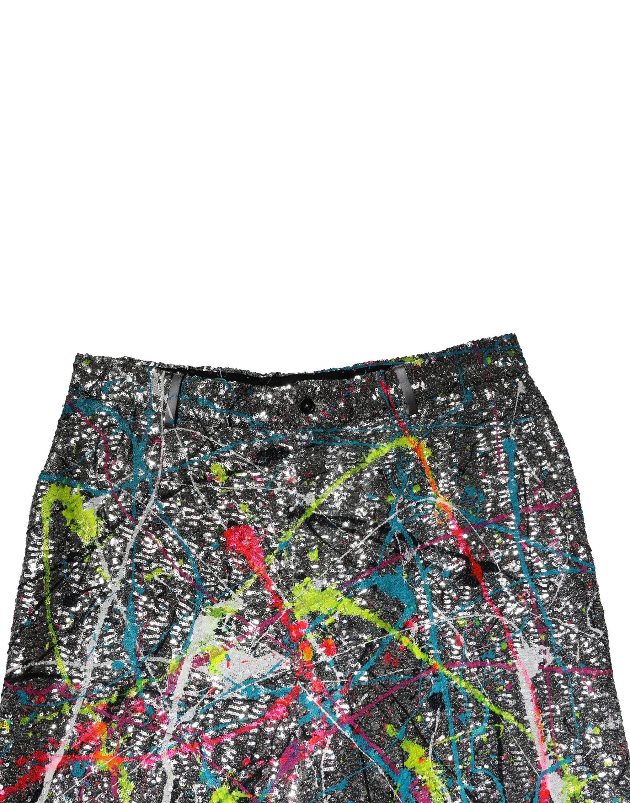 Dolce & Gabbana Multicolor Paillettenverzierte Hose