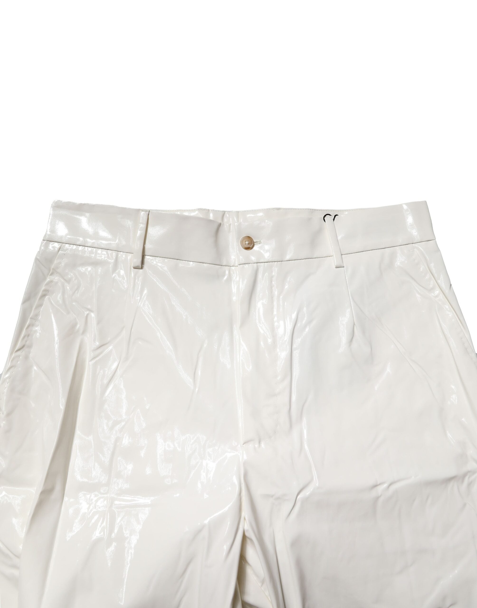 Dolce & Gabbana Weißes Nylon konisch zulaufende Männerhosen