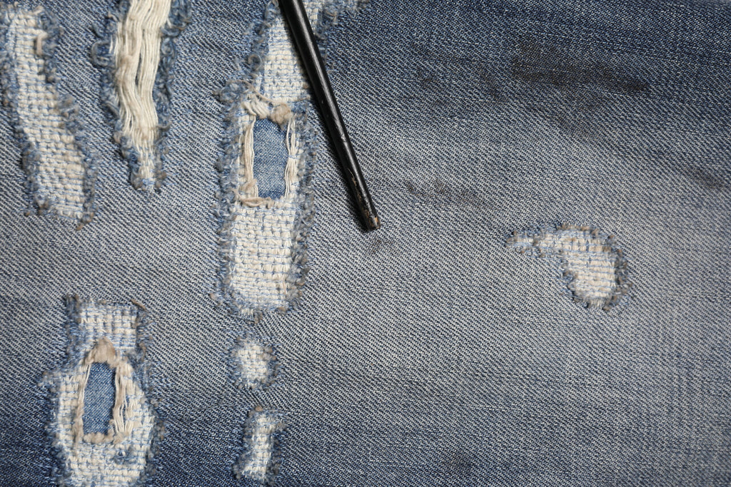 Dolce & Gabbana Blau gewaschene zerfledderte Baumwolle Männer Jeans