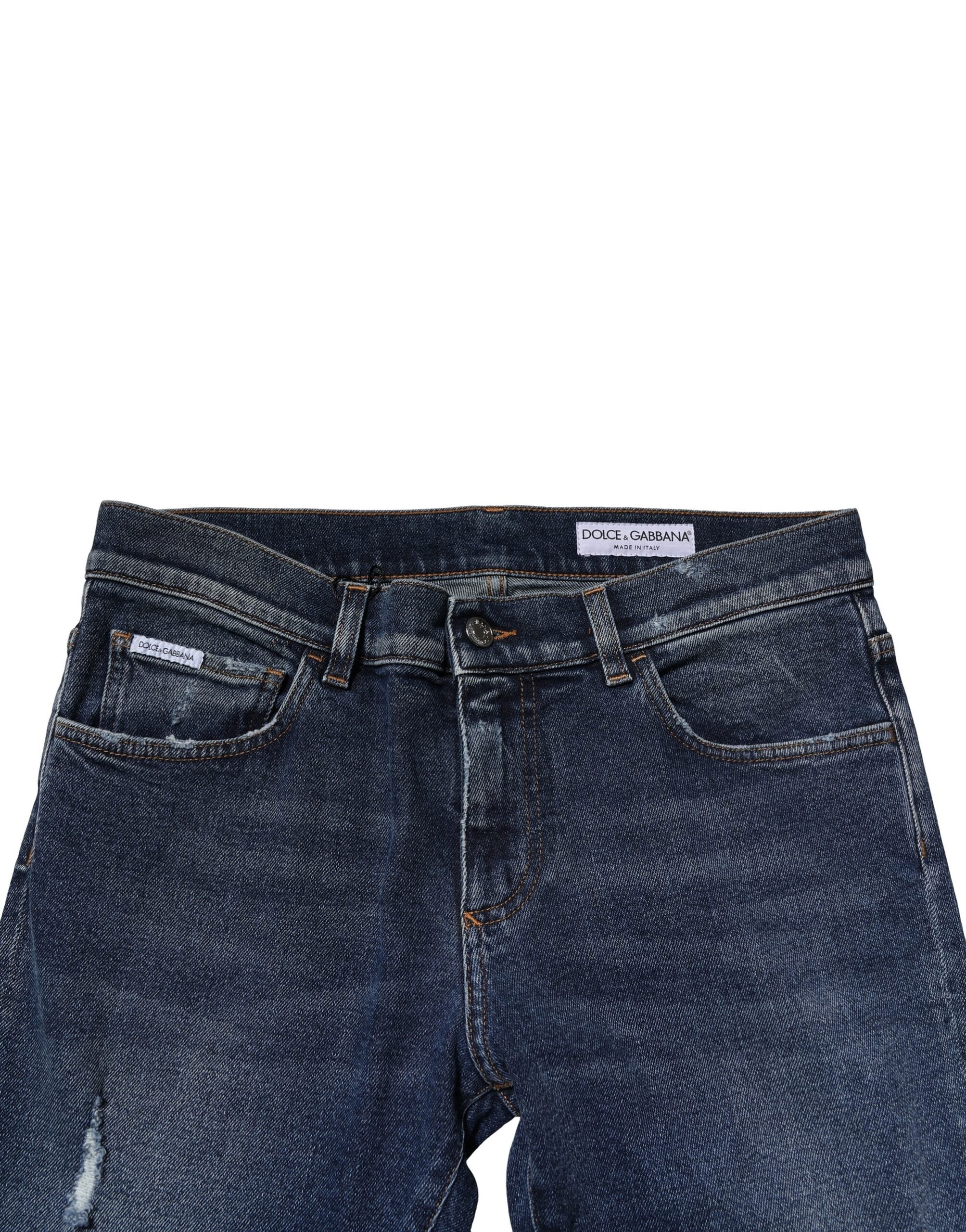 Dolce & Gabbana Blau gewaschene Skinny Denim Jeans aus Baumwolle