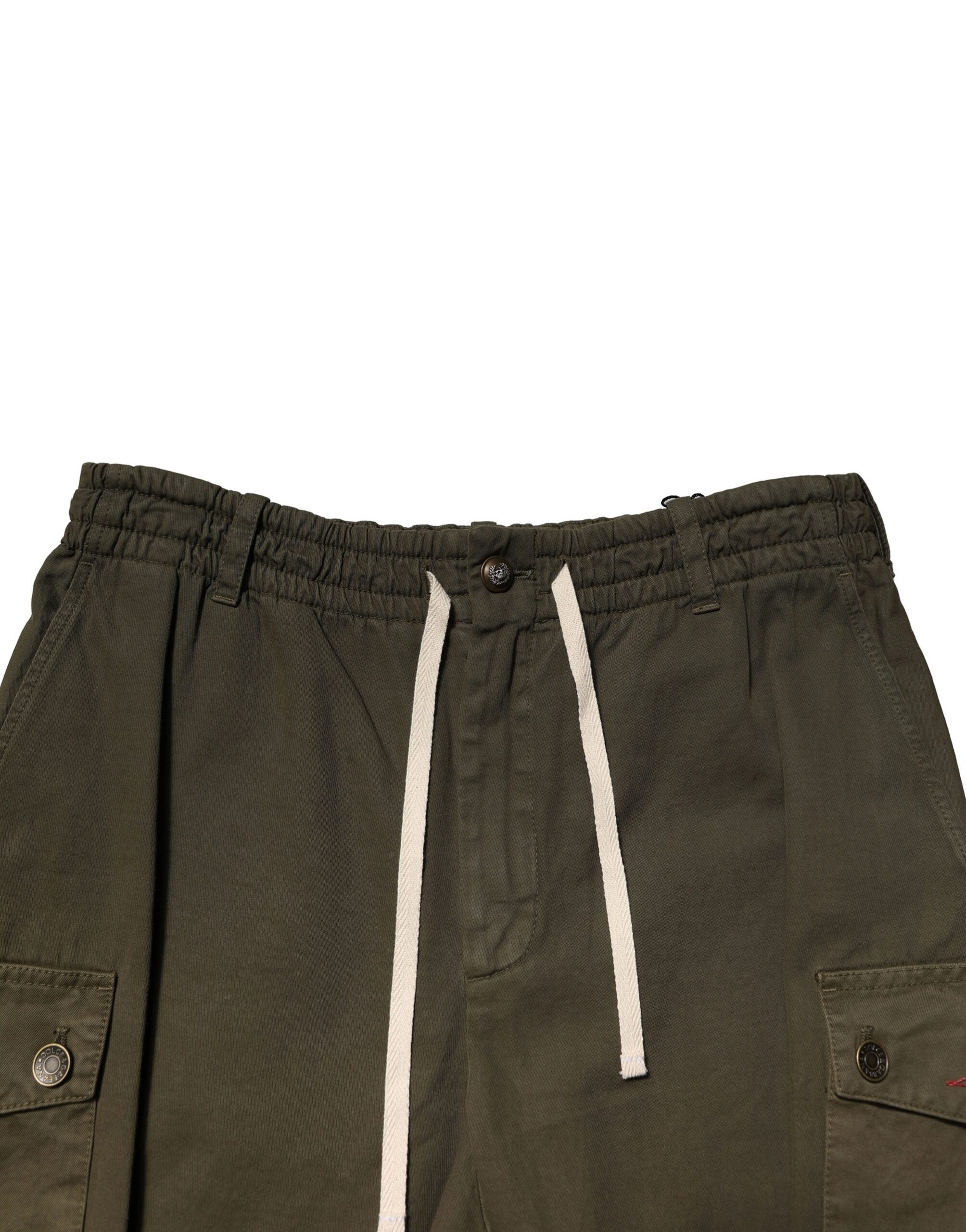 Dolce & Gabbana Braune Baumwoll-Cargo-Hose mit Kordelzug
