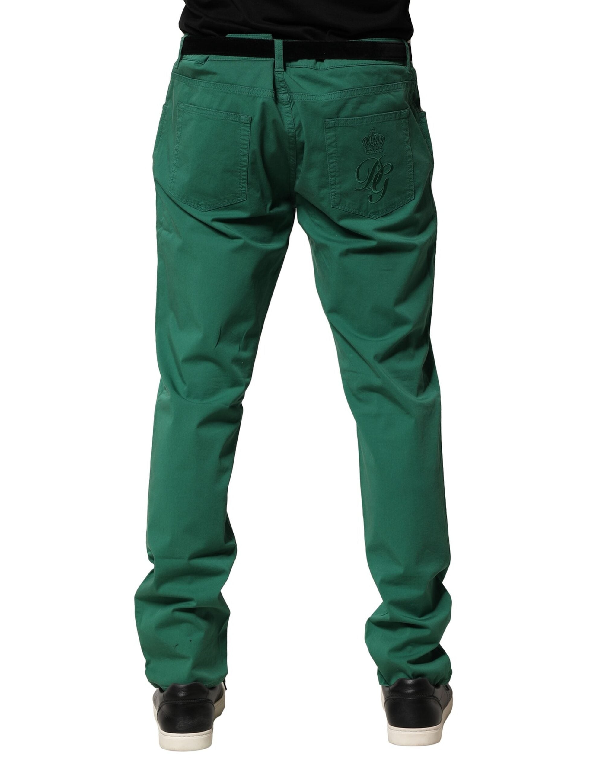 Dolce & Gabbana Grüne Baumwoll-Stretch-Skinny-Denim-Jeans für Männer