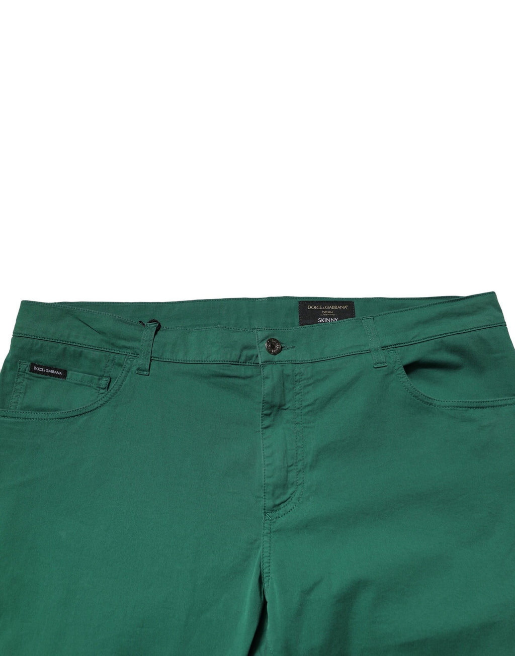 Dolce & Gabbana Grüne Baumwoll-Stretch-Skinny-Denim-Jeans für Männer