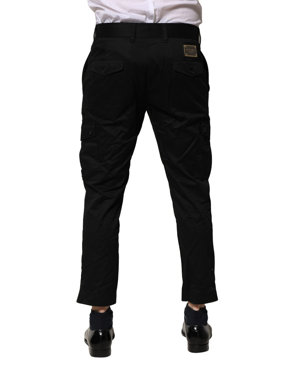 Dolce & Gabbana Schwarzes Baumwollkleid Slim Formal Pants