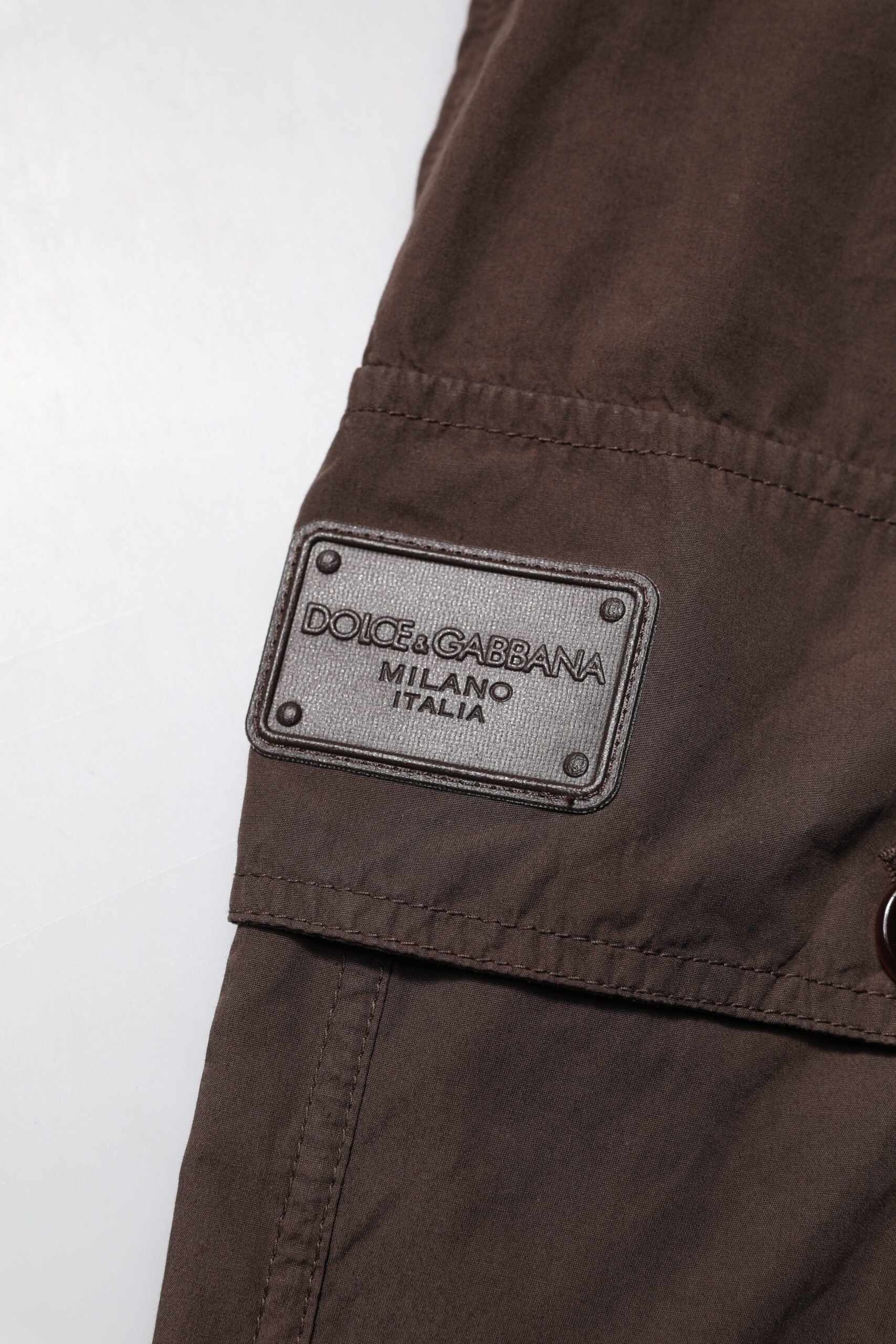 Dolce & Gabbana Braune Baumwoll-Cargo-Jogger-Hose für Männer