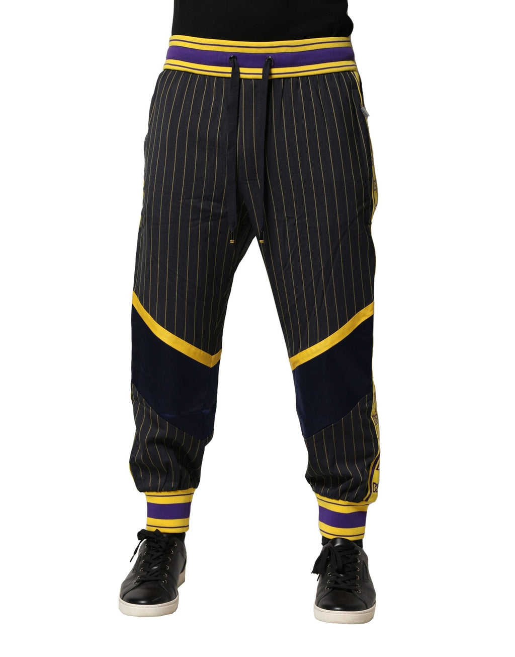 Dolce & Gabbana Mehrfarbig gestreifte Woll-Jogger-Hose