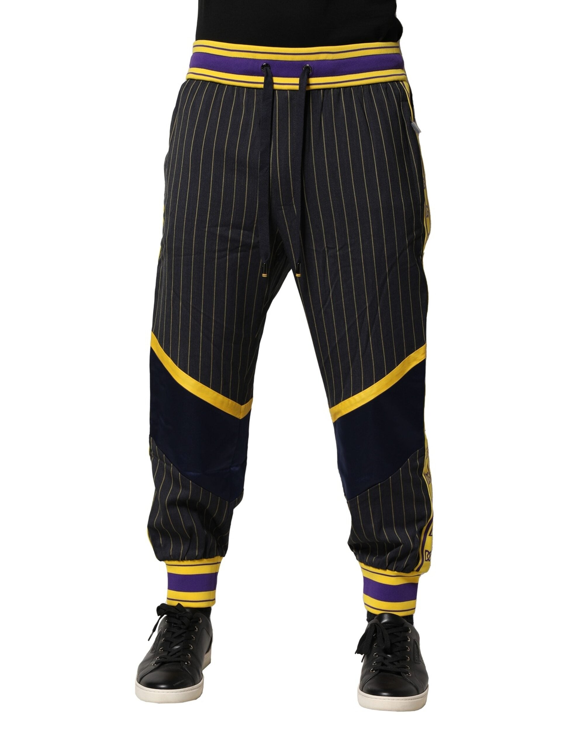 Dolce & Gabbana Mehrfarbig gestreifte Woll-Jogger-Hose