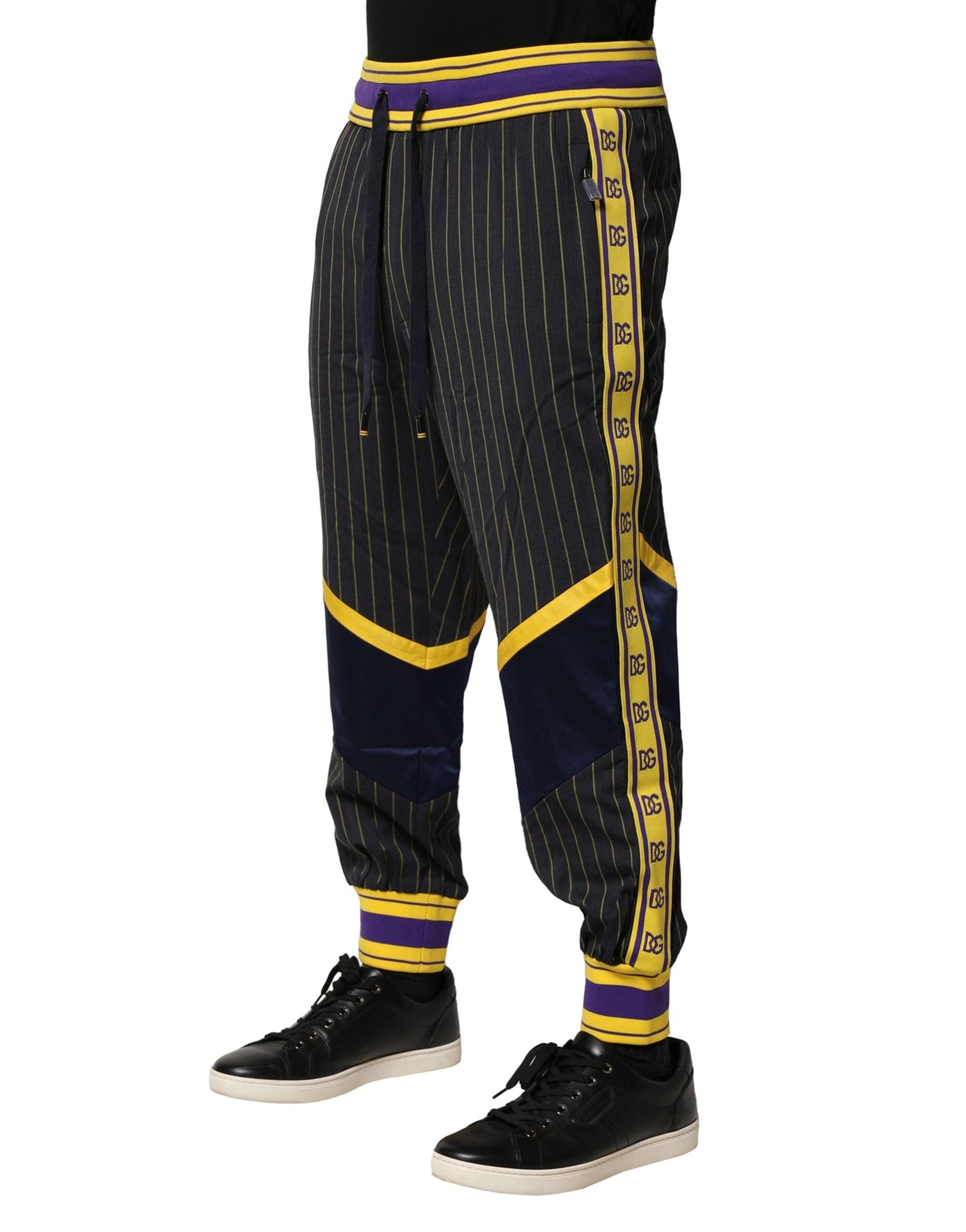 Dolce & Gabbana Mehrfarbig gestreifte Woll-Jogger-Hose