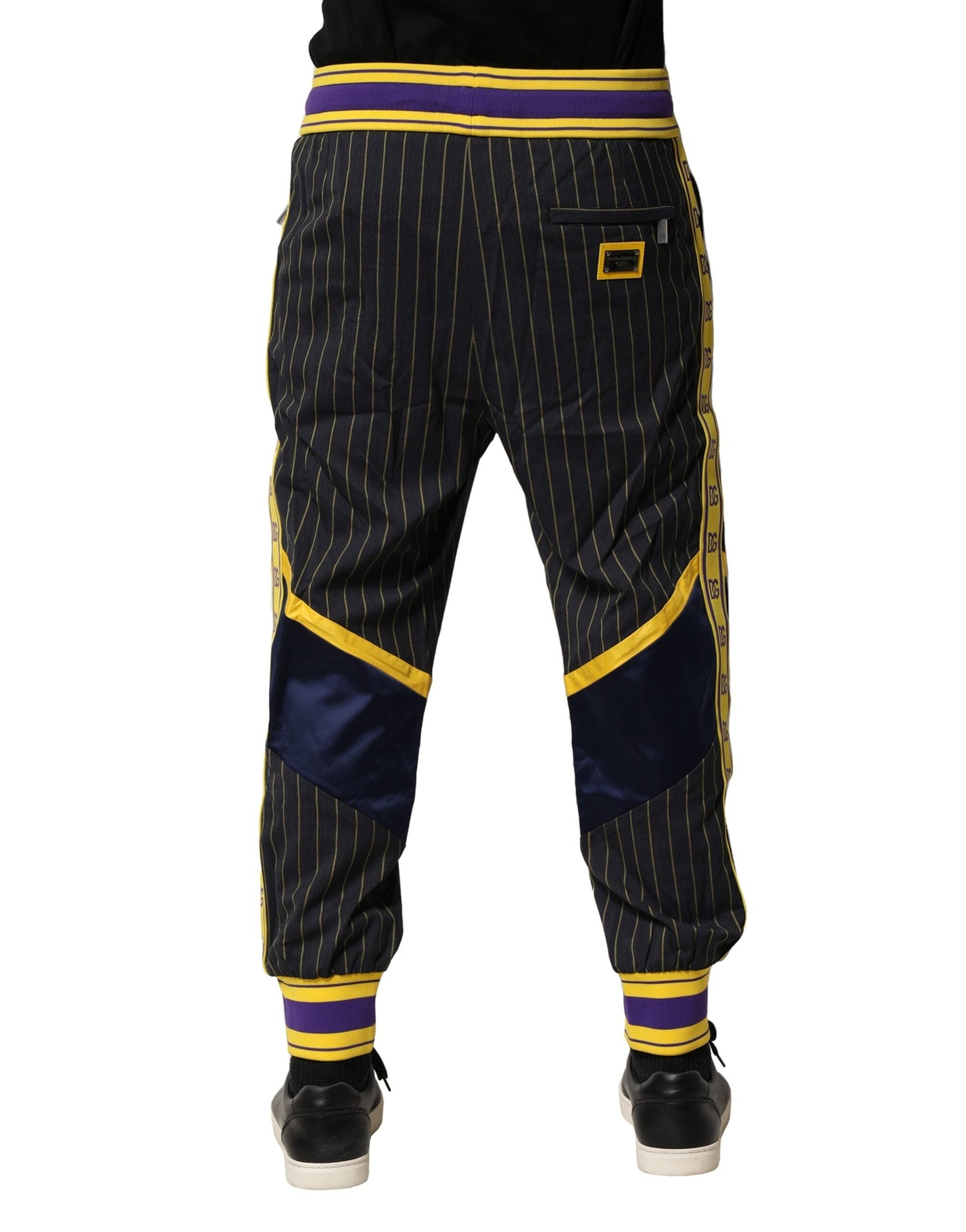Dolce & Gabbana Mehrfarbig gestreifte Woll-Jogger-Hose