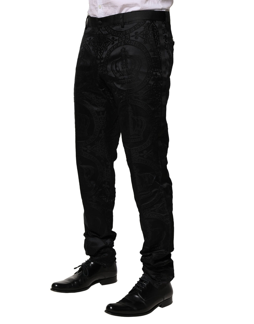 Dolce & Gabbana Schwarze Cotton DG Crown Dress Pants