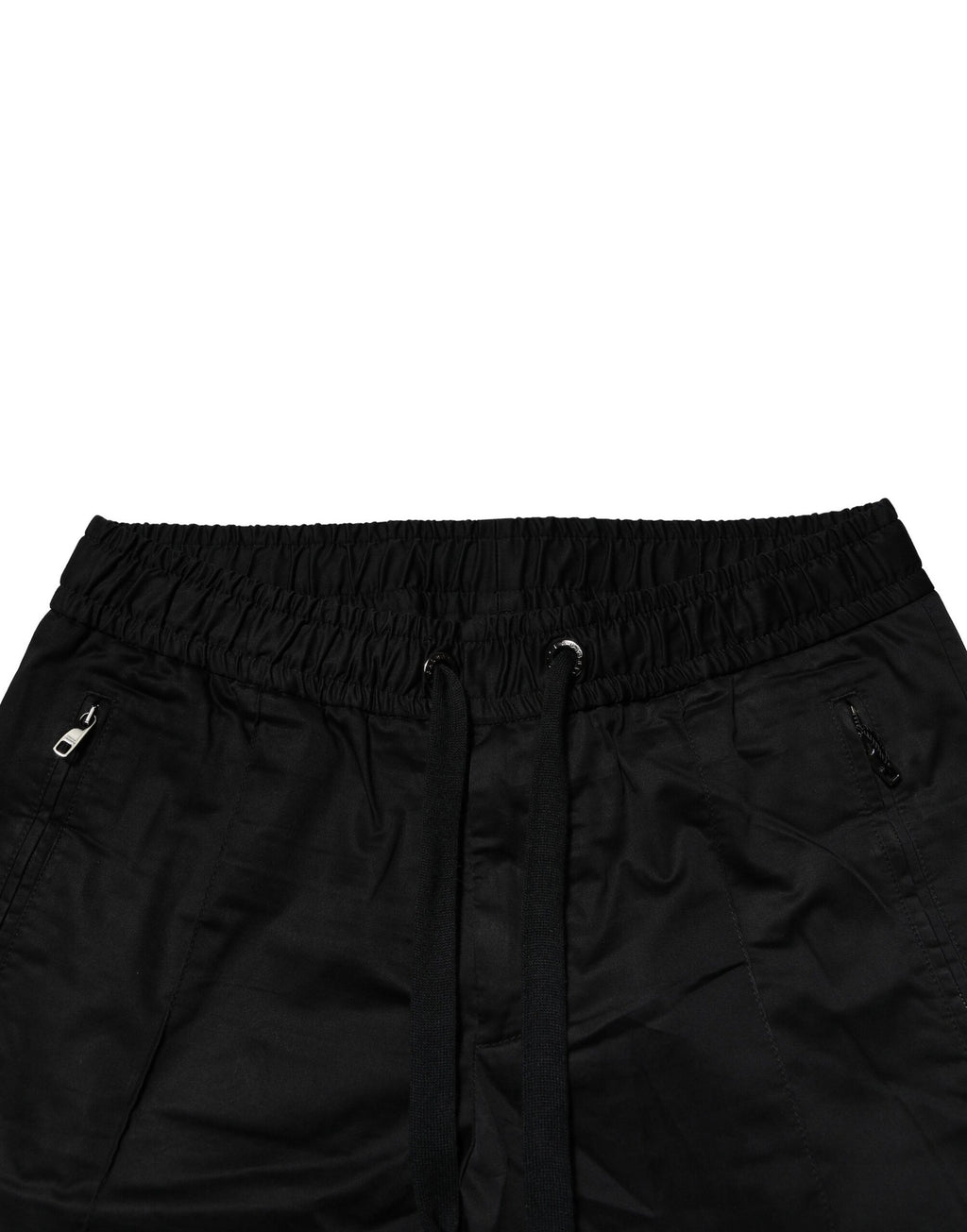 Dolce & Gabbana Schwarze Baumwoll-Jogger-Hose mit mittlerer Taille