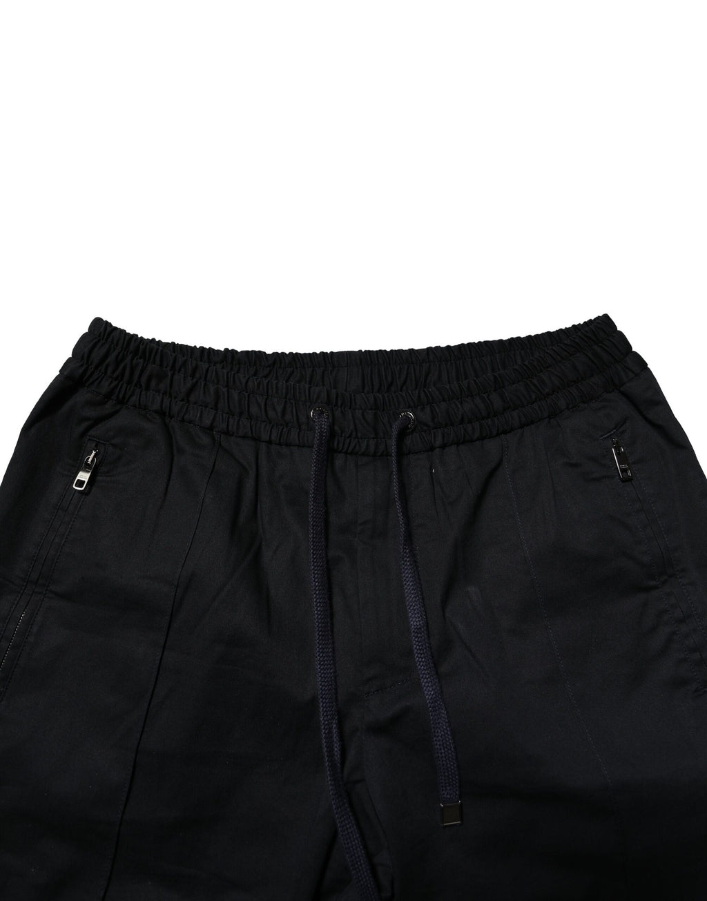 Dolce & Gabbana Schwarze Baumwoll-Jogger-Hose mit mittlerer Taille