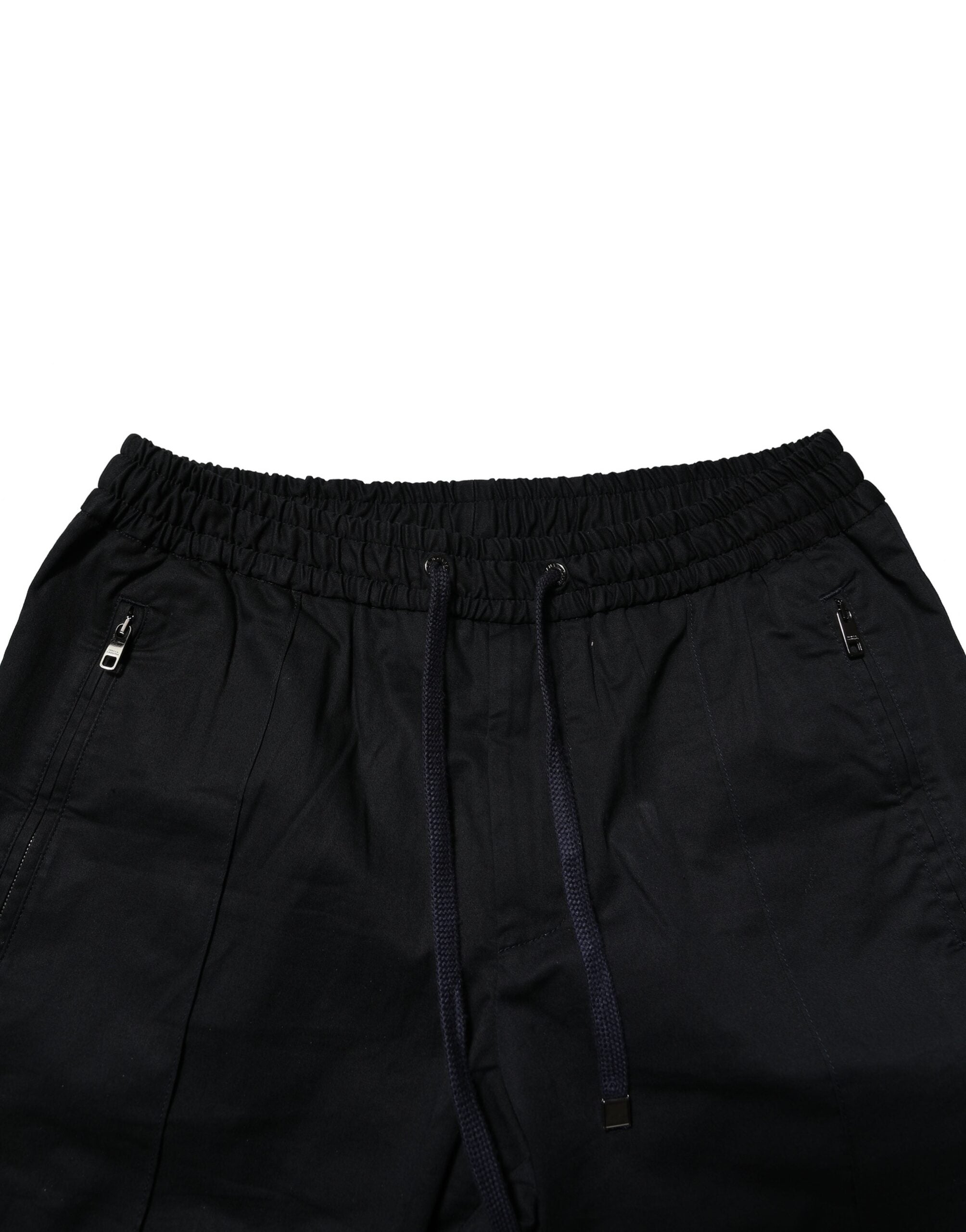 Dolce & Gabbana Schwarze Baumwoll-Jogger-Hose mit mittlerer Taille