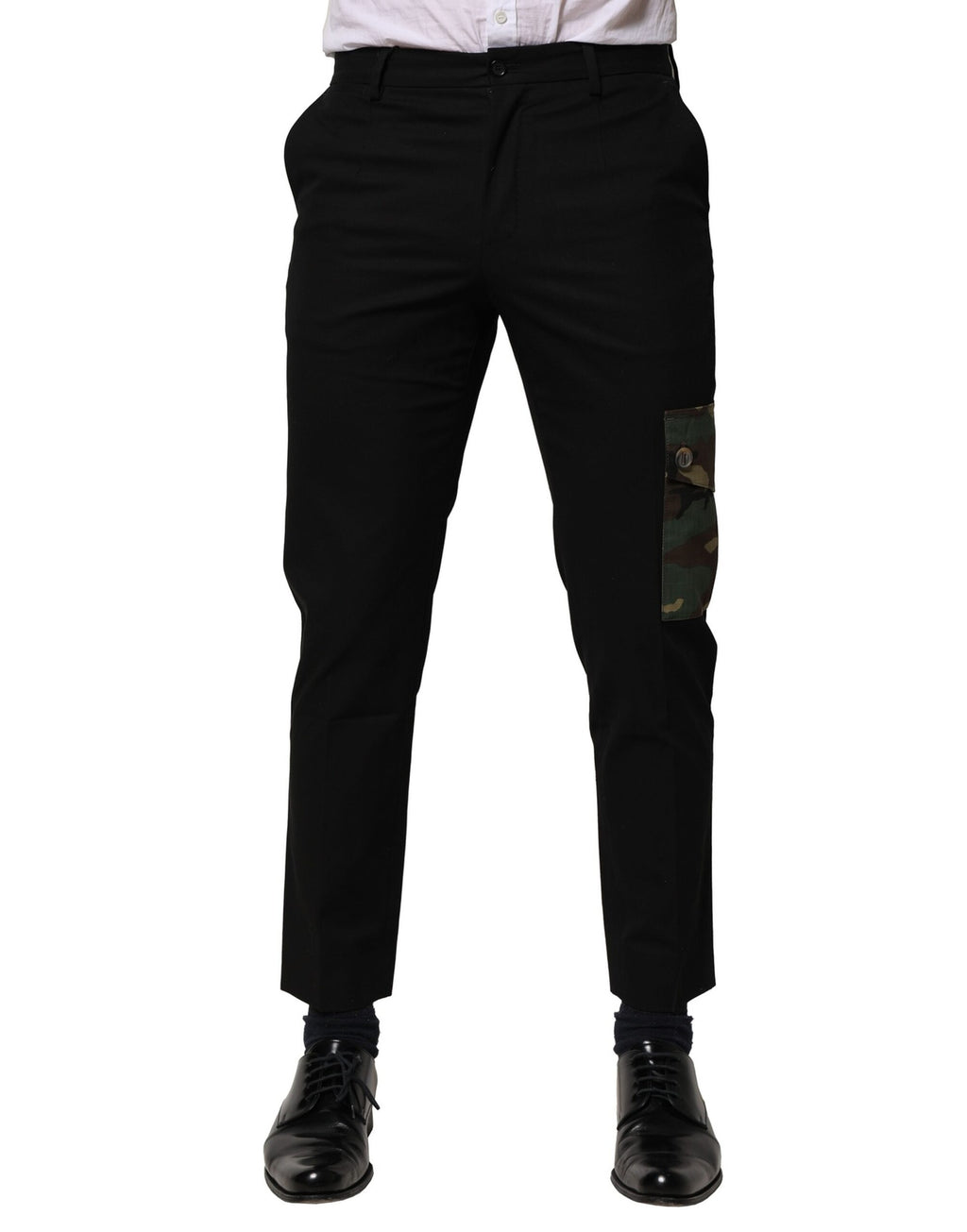 Dolce & Gabbana Schwarzes Baumwoll-Cargo-Kleid Herrenhosen