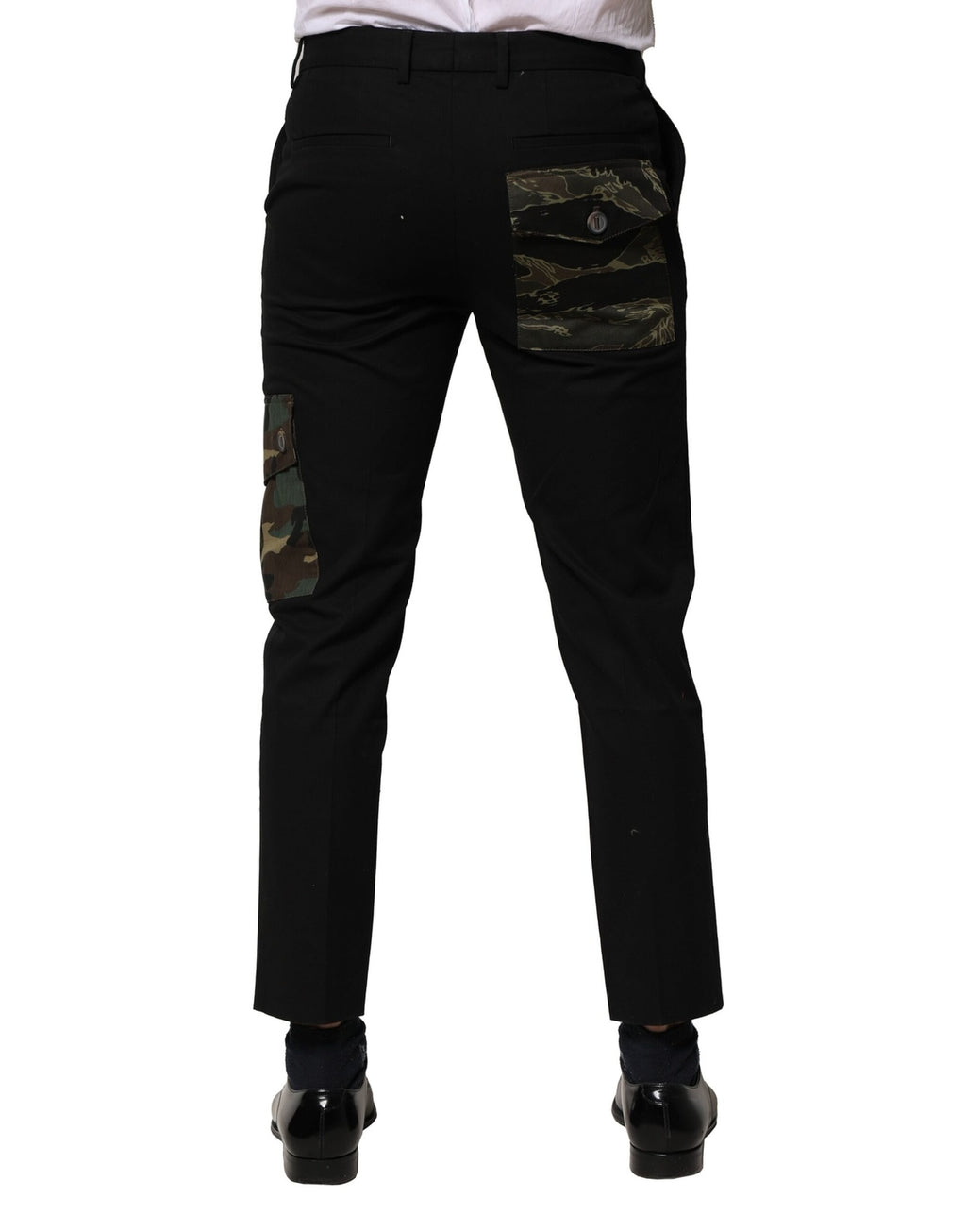 Dolce & Gabbana Schwarzes Baumwoll-Cargo-Kleid Herrenhosen