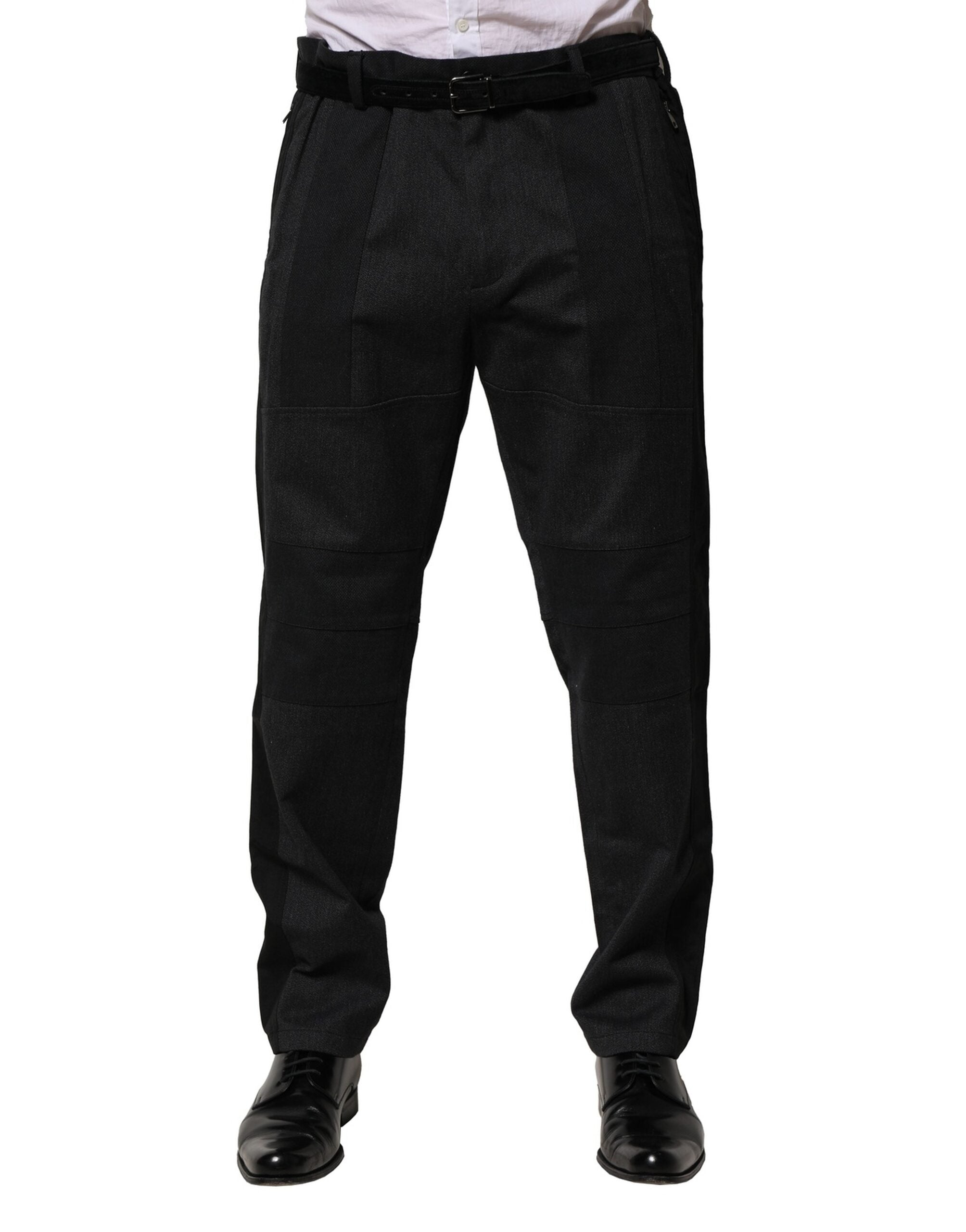 Dolce & Gabbana Schwarzes Baumwollkleid Slim Formal Pants