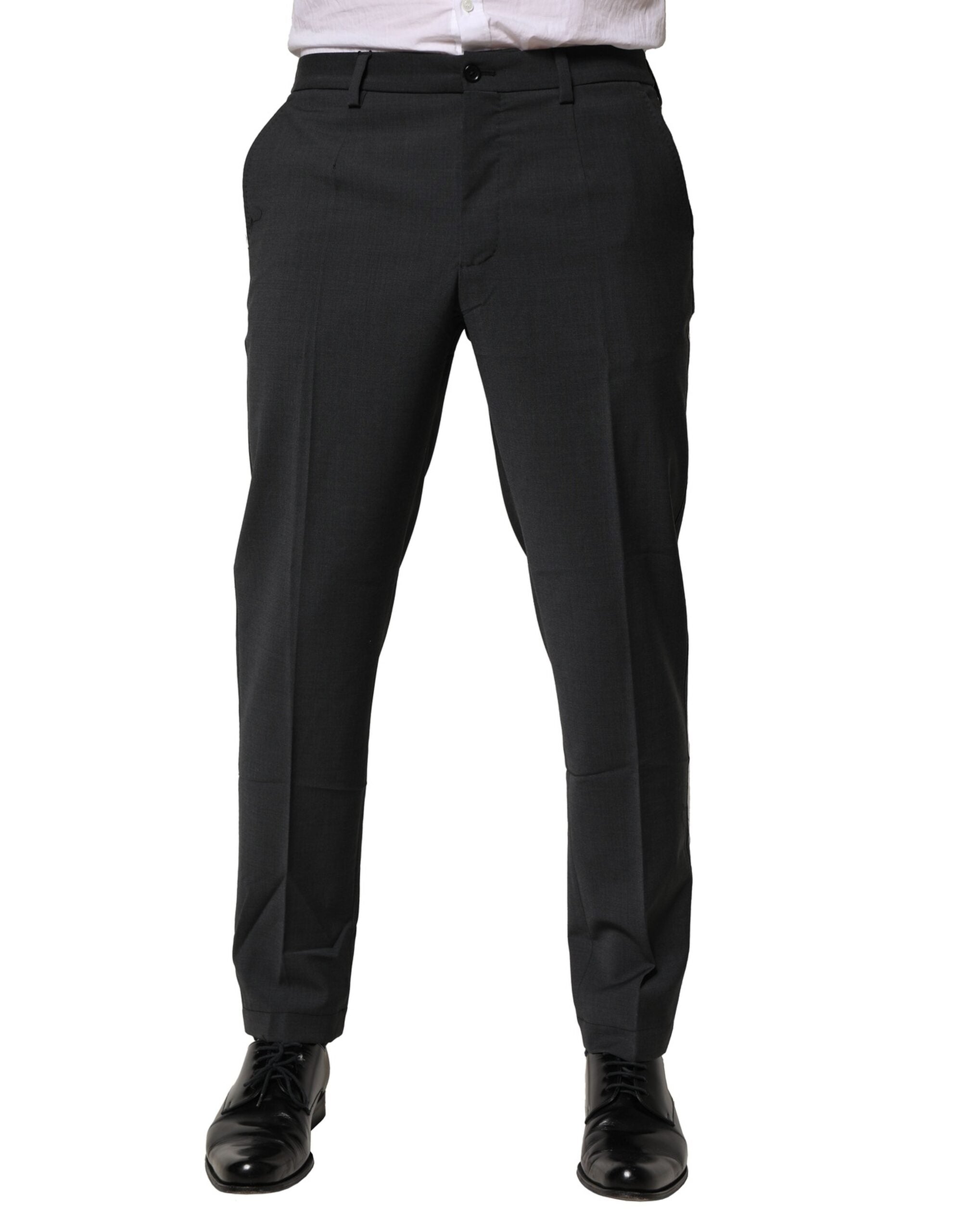 Dolce & Gabbana Schwarzes Wollkleid Slim Formal Pants