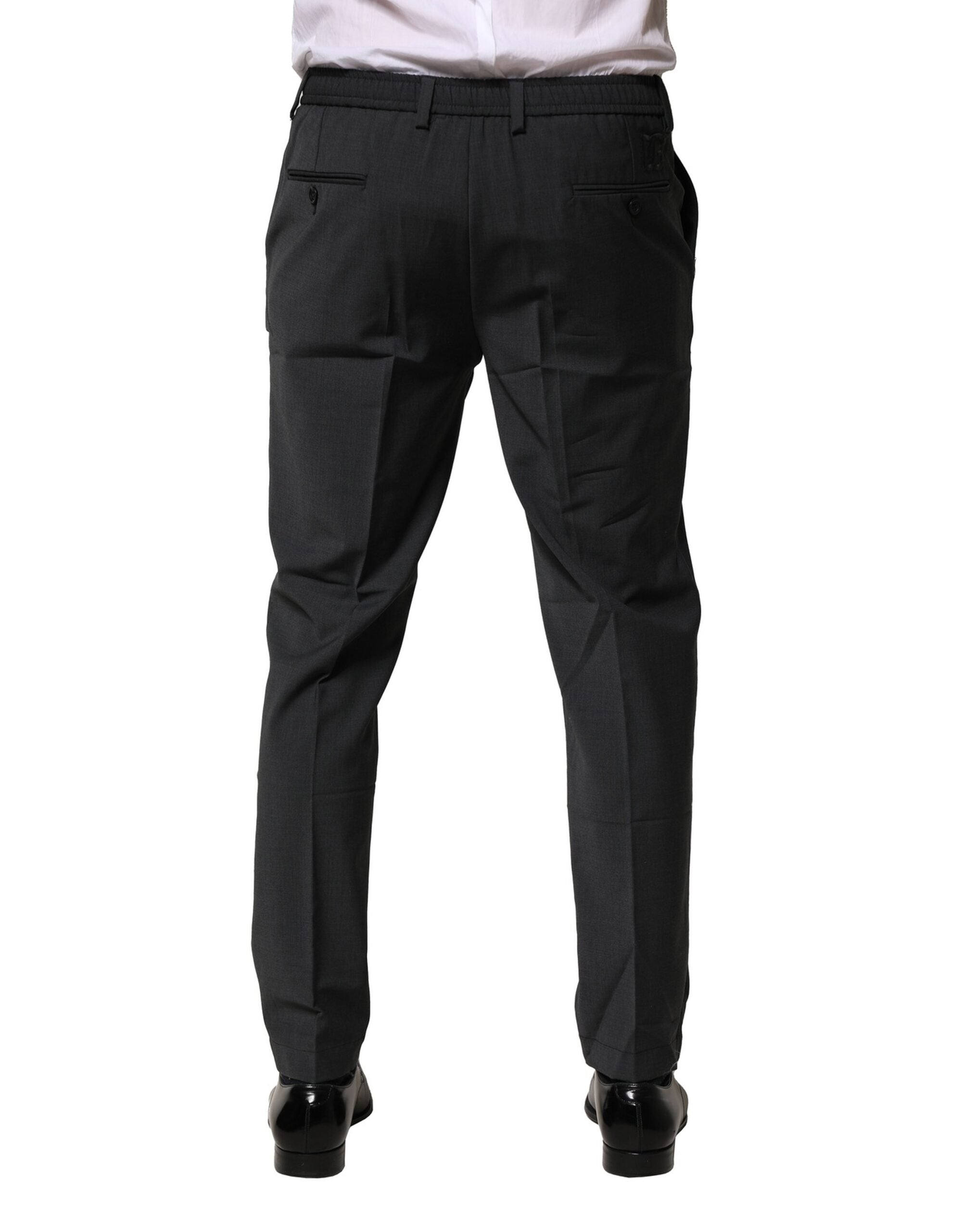 Dolce & Gabbana Schwarzes Wollkleid Slim Formal Pants