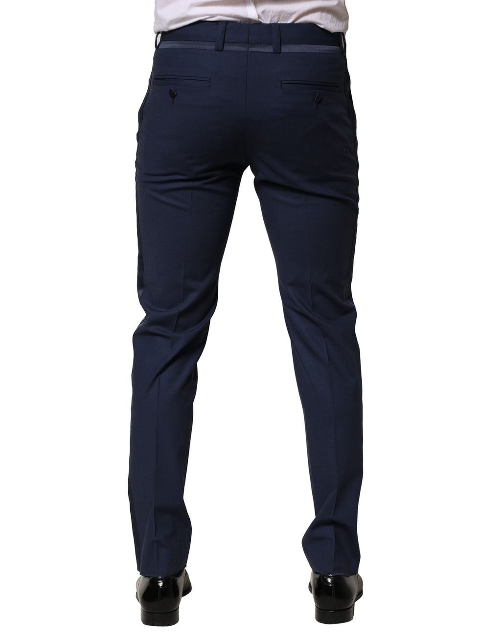 Dolce & Gabbana Dunkelblaues Kleid aus Wolle Formelle Hose