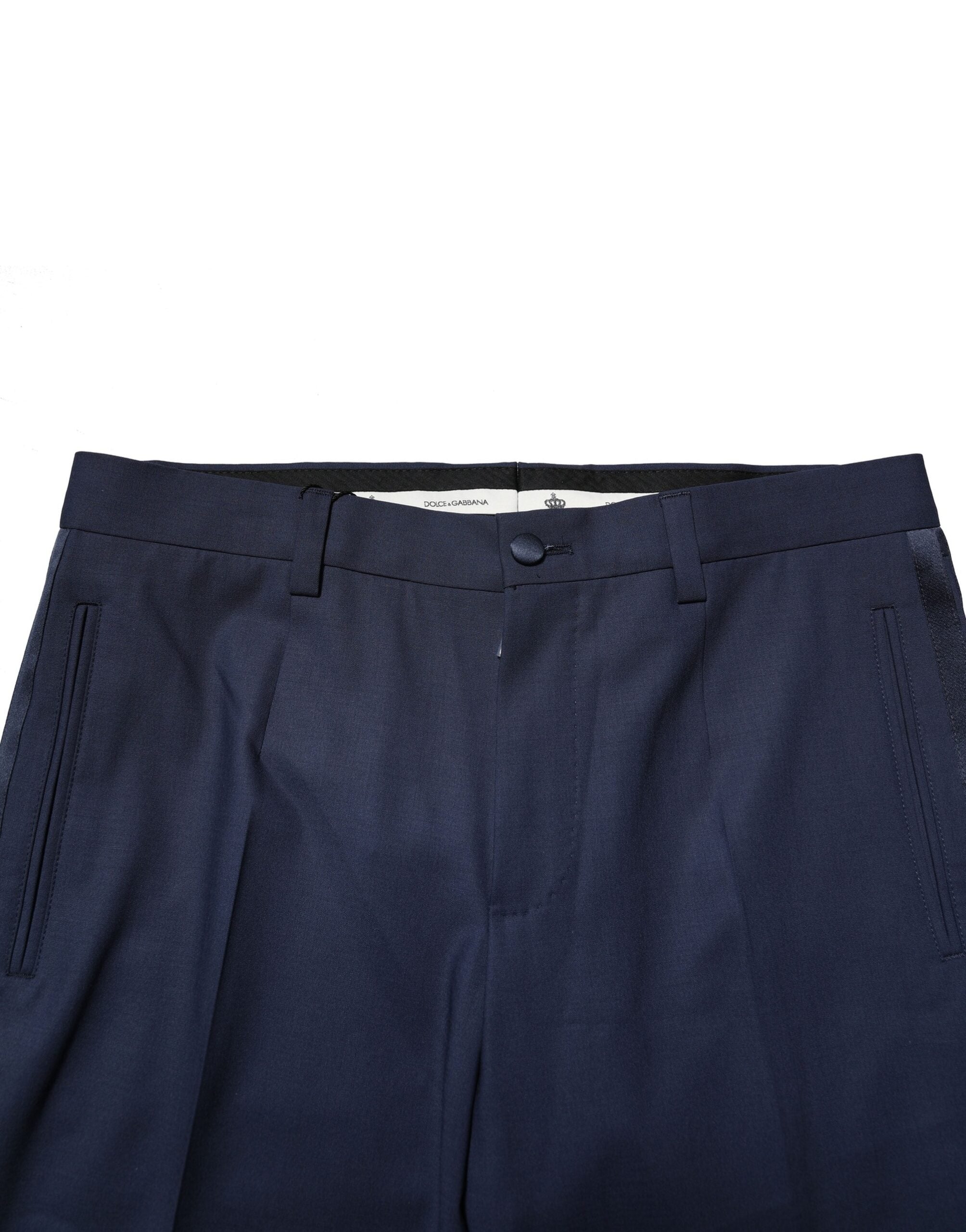 Dolce & Gabbana Dunkelblaues Kleid aus Wolle Formelle Hose