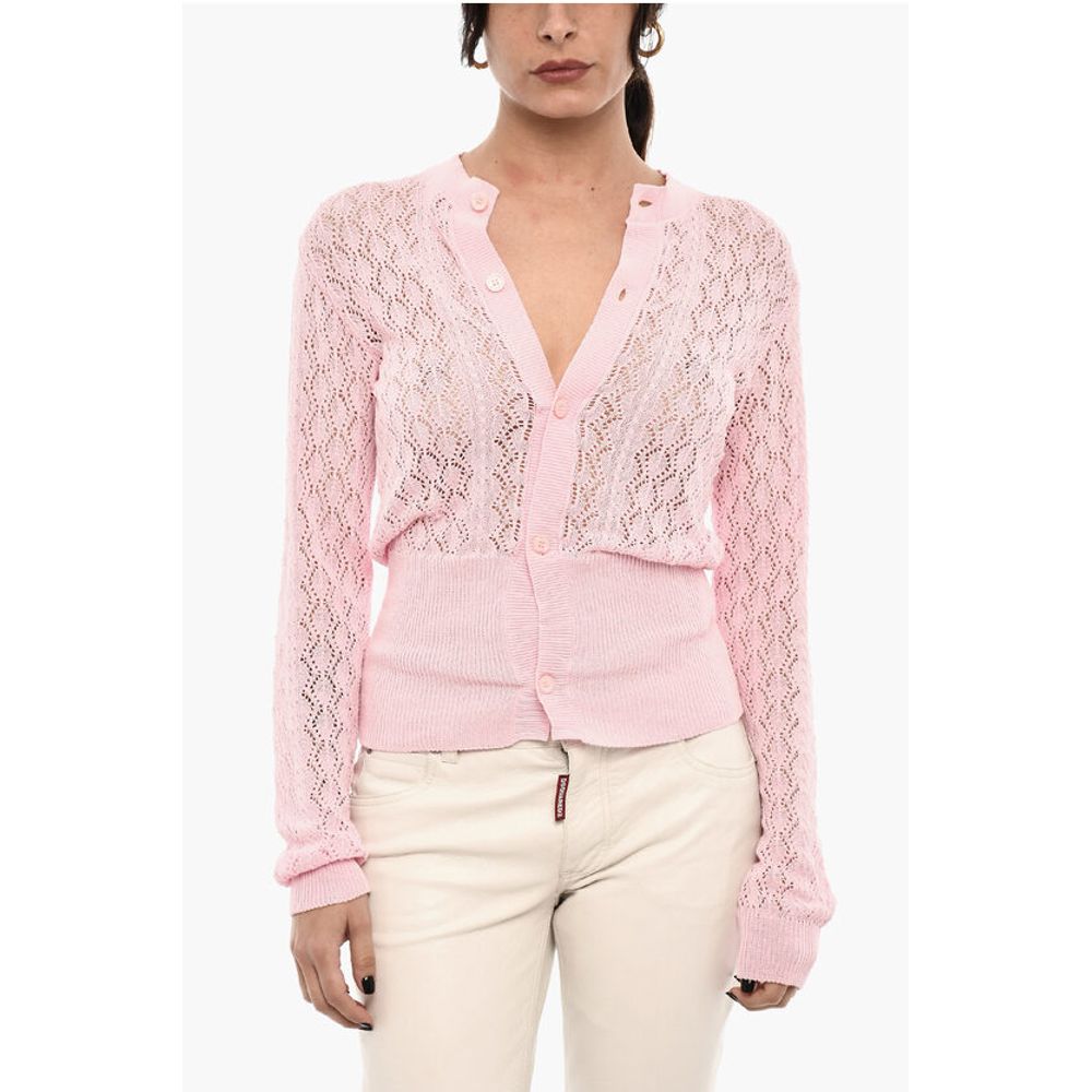 Dsquared² Perforierte Strickjacke mit Logo-Knöpfen
