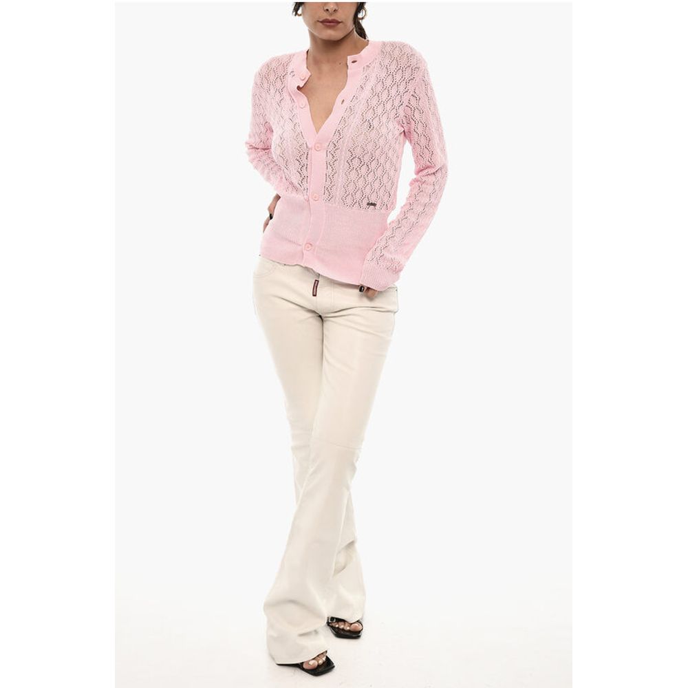 Dsquared² Perforierte Strickjacke mit Logo-Knöpfen