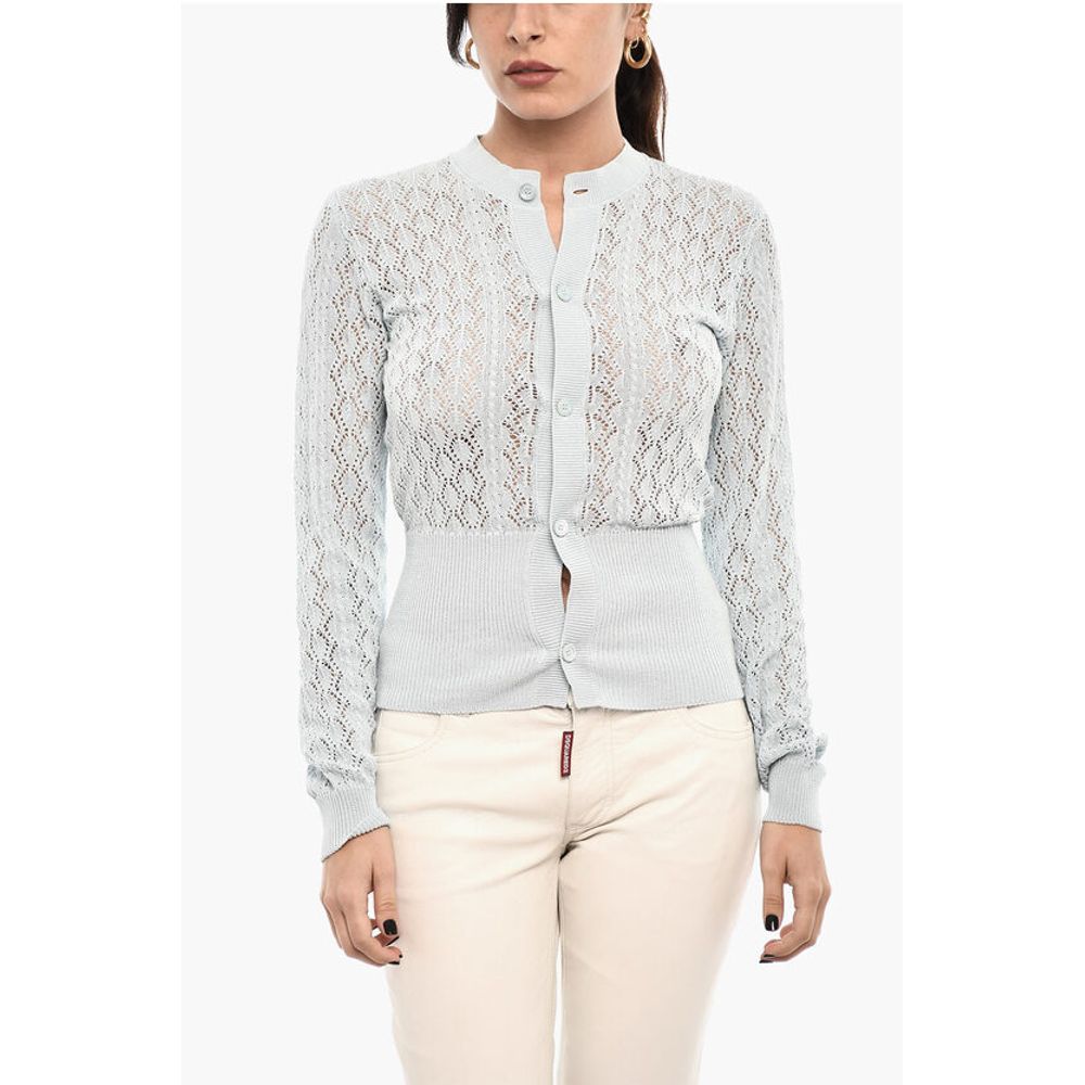 Dsquared² Perforierte Strickjacke mit Logo-Knöpfen