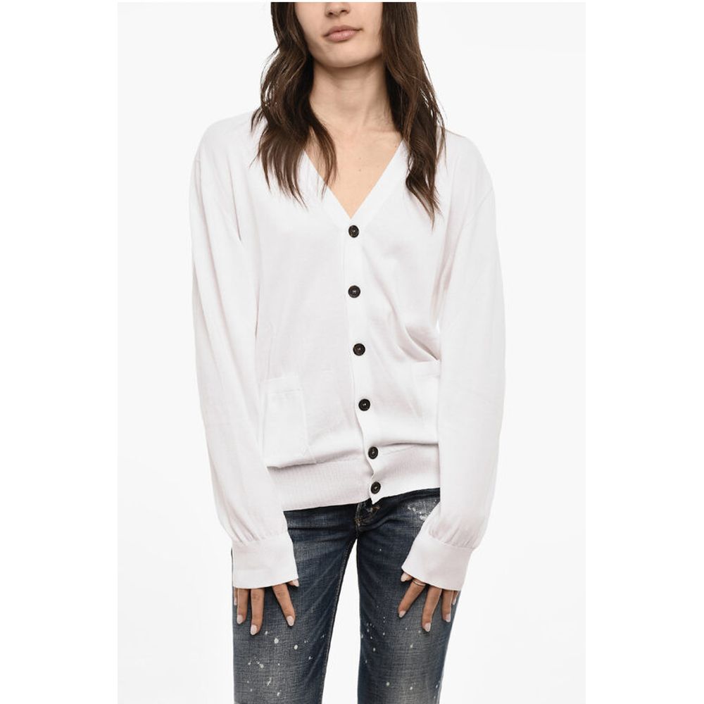 Dsquared² Leichter Baumwoll-Cardigan mit doppelten Brusttaschen