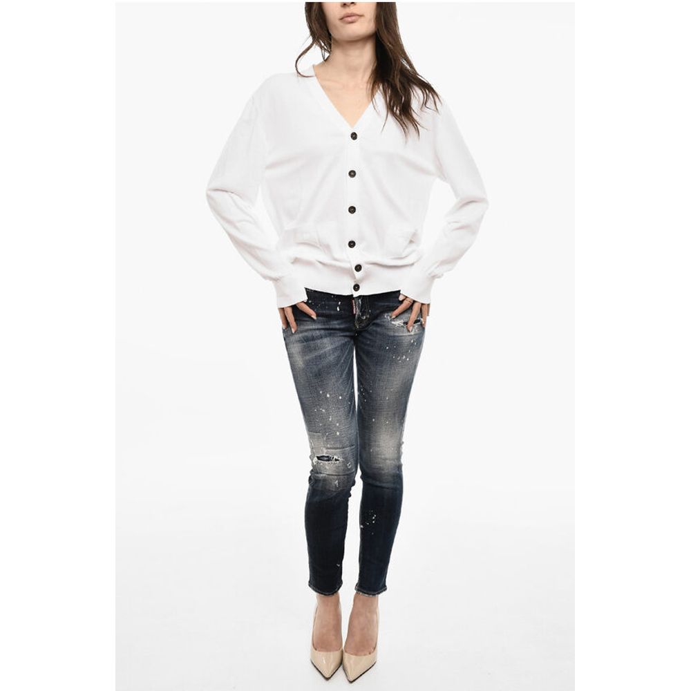 Dsquared² Leichter Baumwoll-Cardigan mit doppelten Brusttaschen