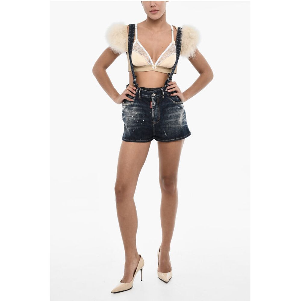 Dsquared² Denim Shorts mit Hosenträgern