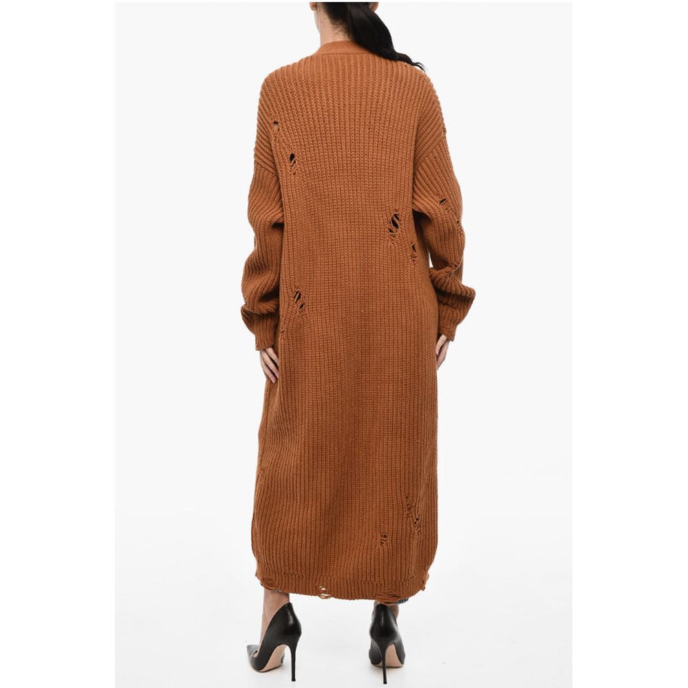 Dsquared² Maxi-Strickjacke aus Baumwolle und Nylon mit Vintage-Effekt