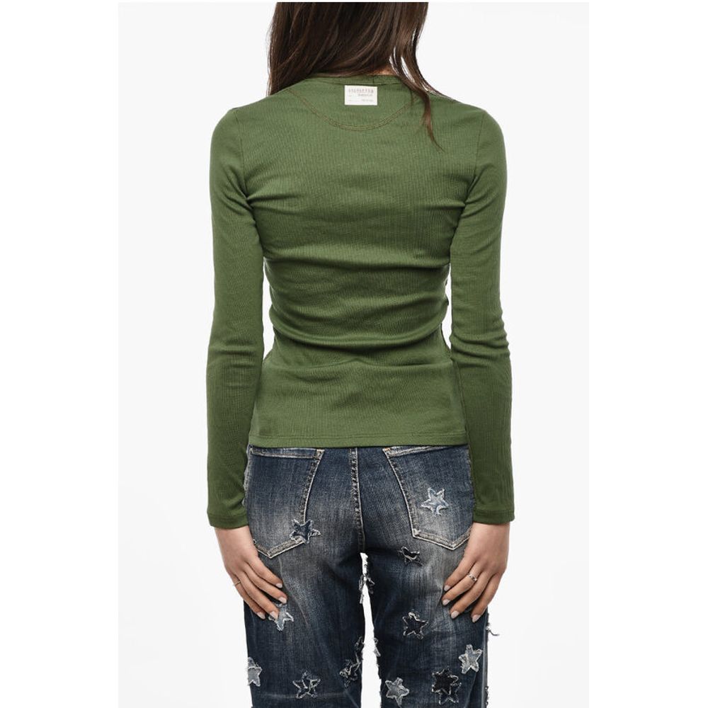 Dsquared² Gerippte Strickjacke mit V-Ausschnitt