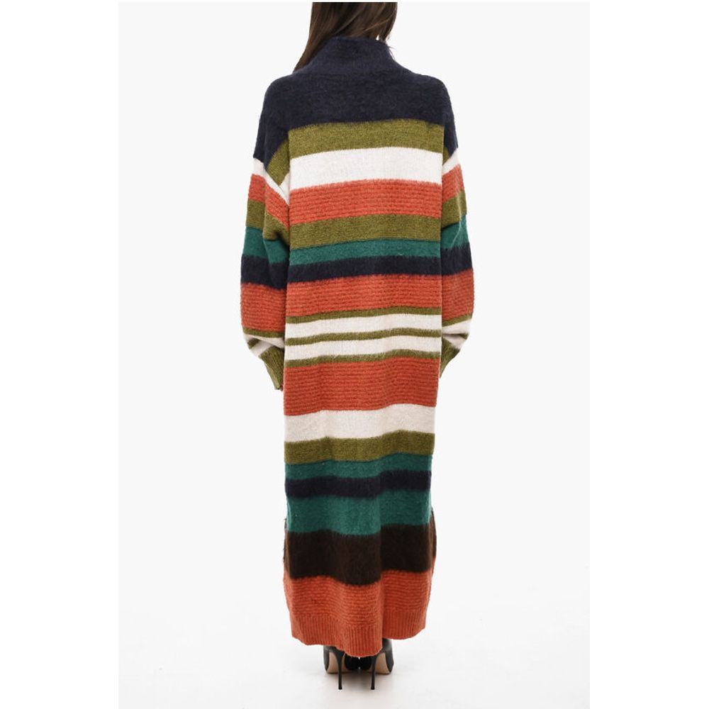 Dsquared² Gestreifte lange Strickjacke aus Wollmischung