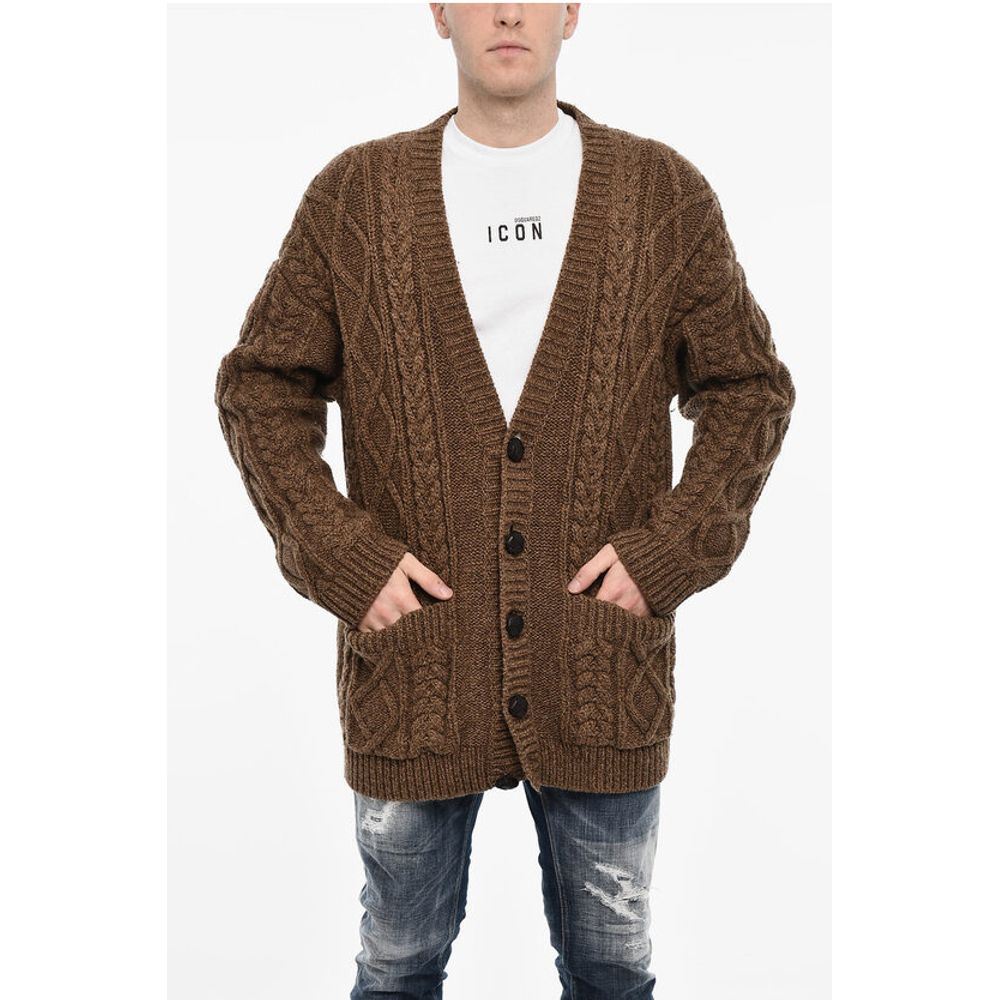 Dsquared² Strickjacke in Übergröße mit 2 aufgesetzten Taschen