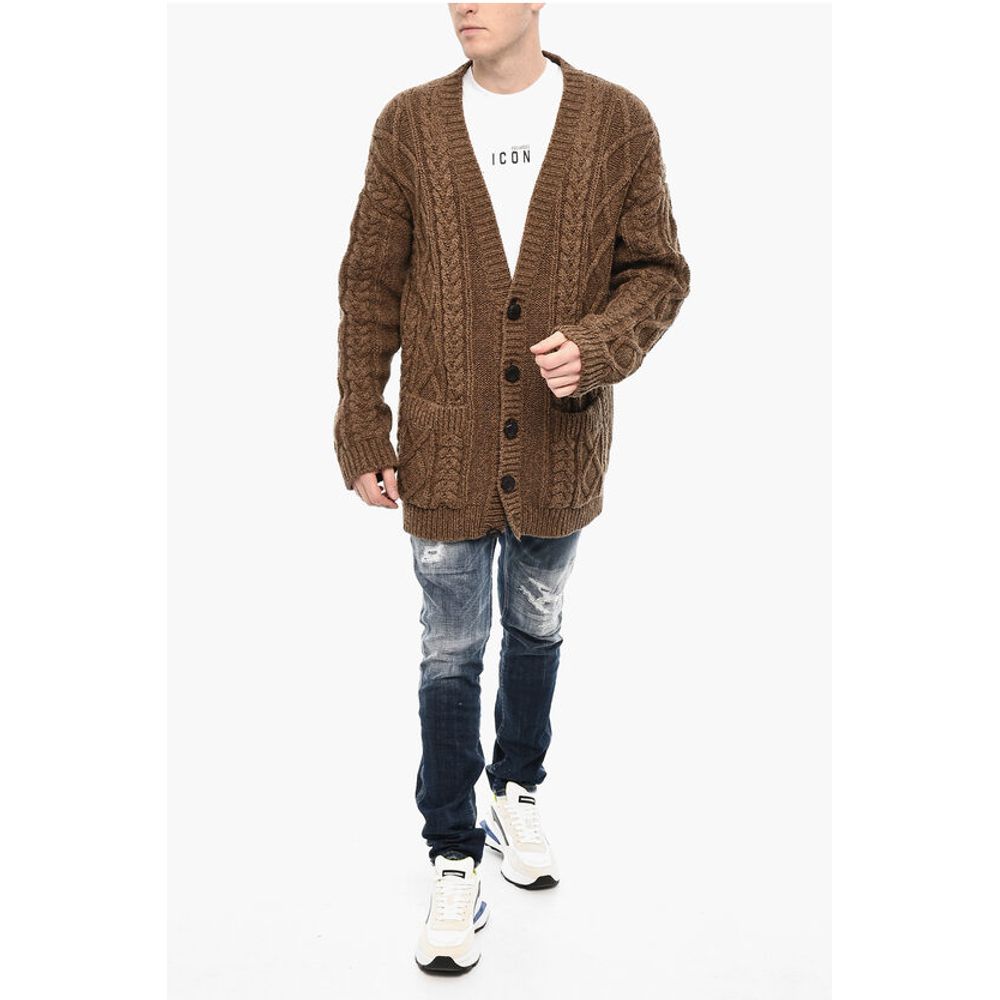 Dsquared² Strickjacke in Übergröße mit 2 aufgesetzten Taschen