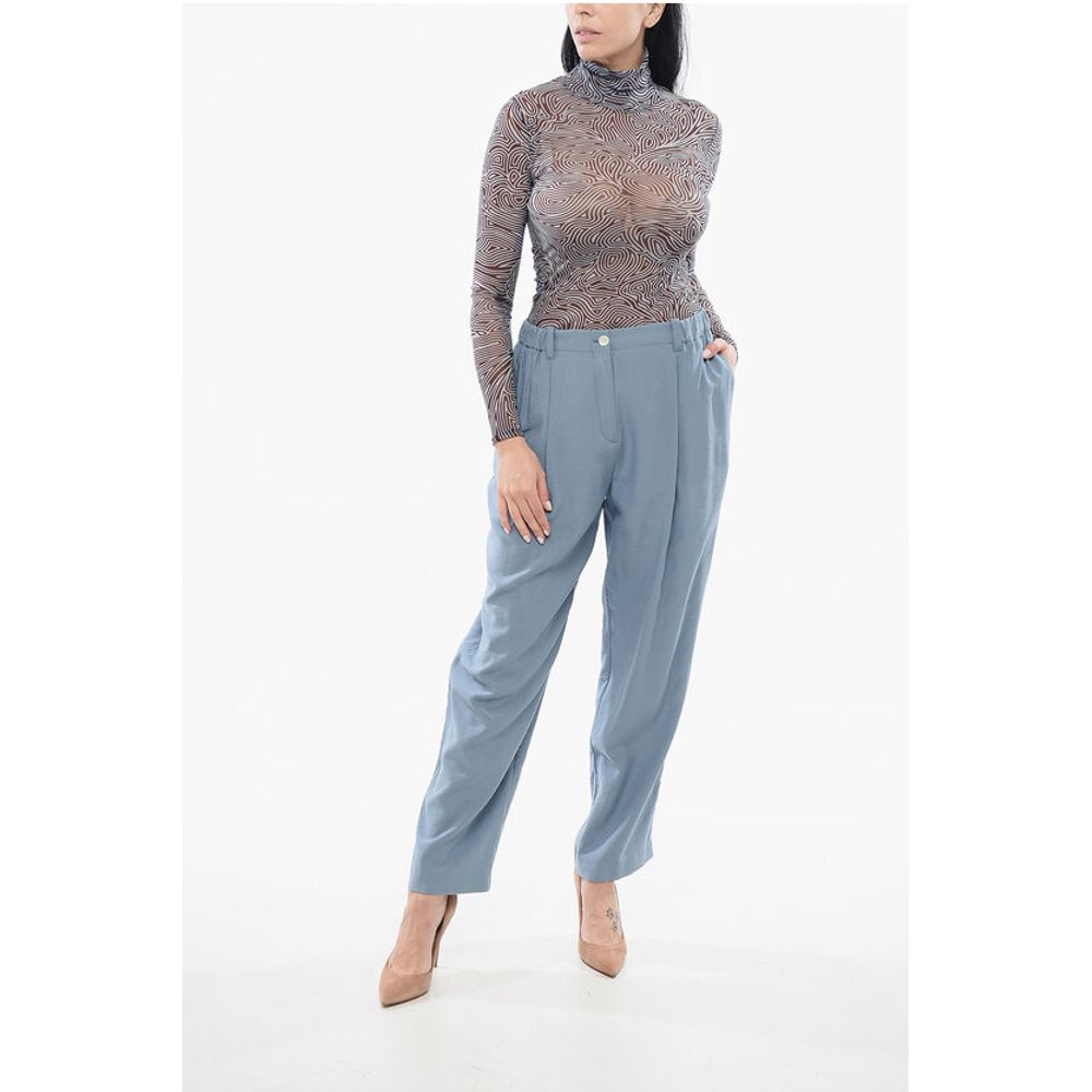 Kenzo Hose mit hoher Taille und Plissee-Verzierungen