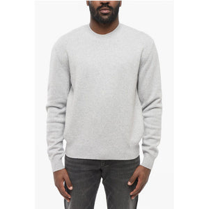 Bottega Veneta Pullover mit Rundhalsausschnitt aus einer Kaschmirmischung mit Lederpatches