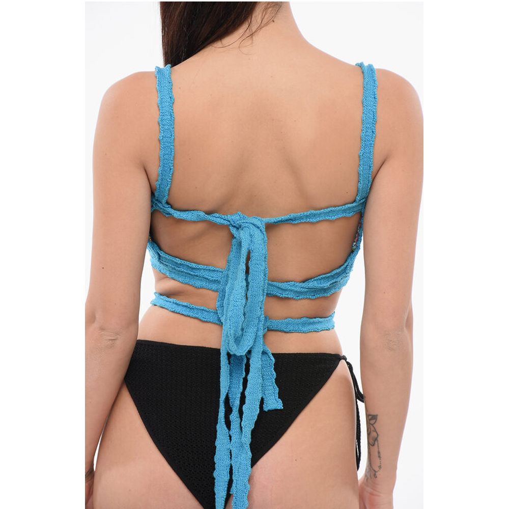 Alanui Gehäkeltes Bralette-Top mit Schnürung