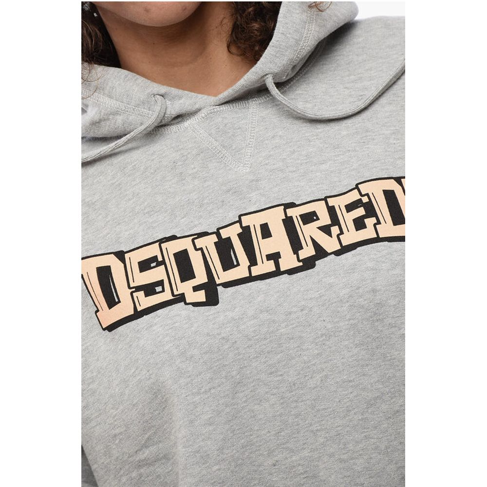 Dsquared² Unifarbener Hoodie mit gedrucktem Logo