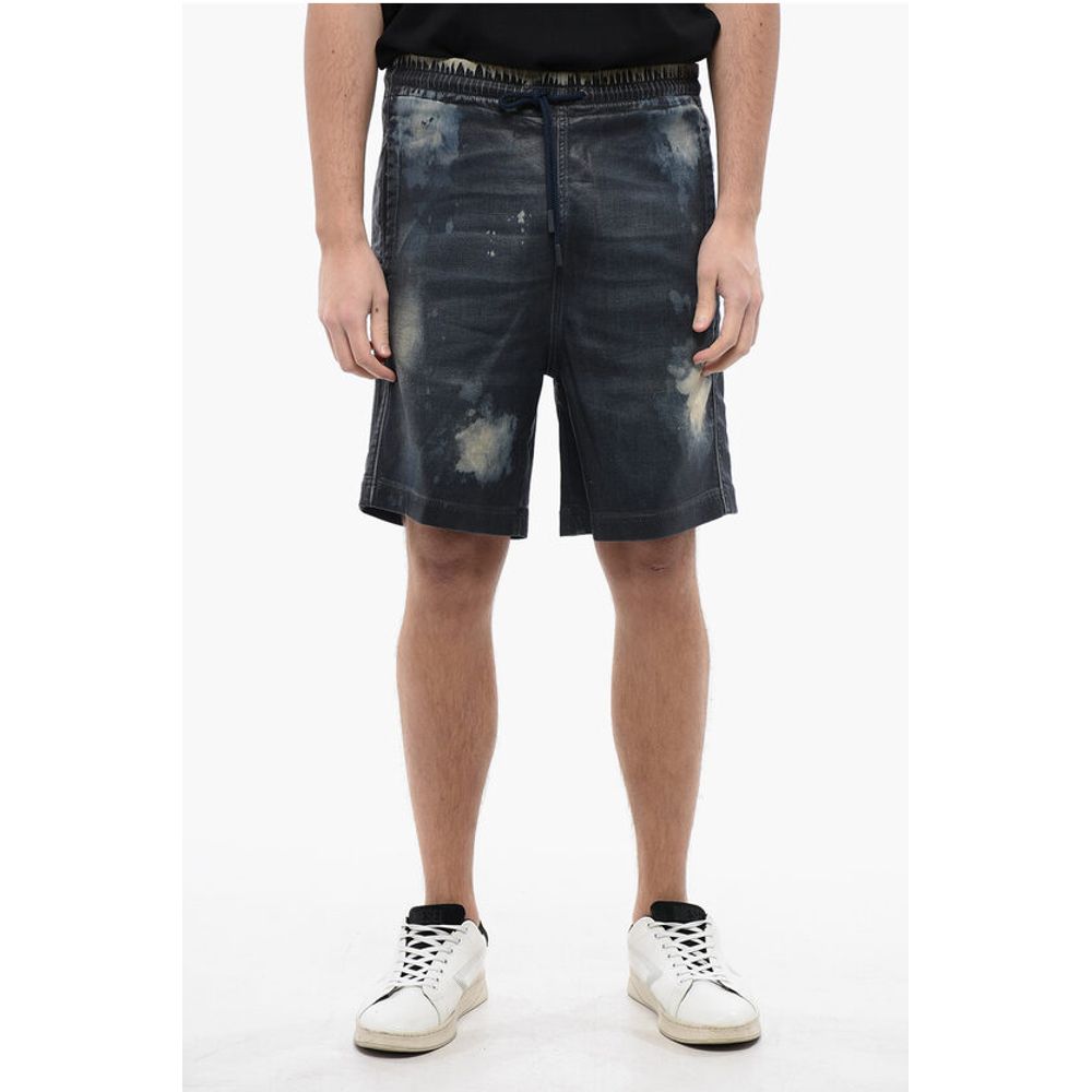Diesel Acid-Wash-Effekt beschichtete Track Denim D-BOXY-S Shorts