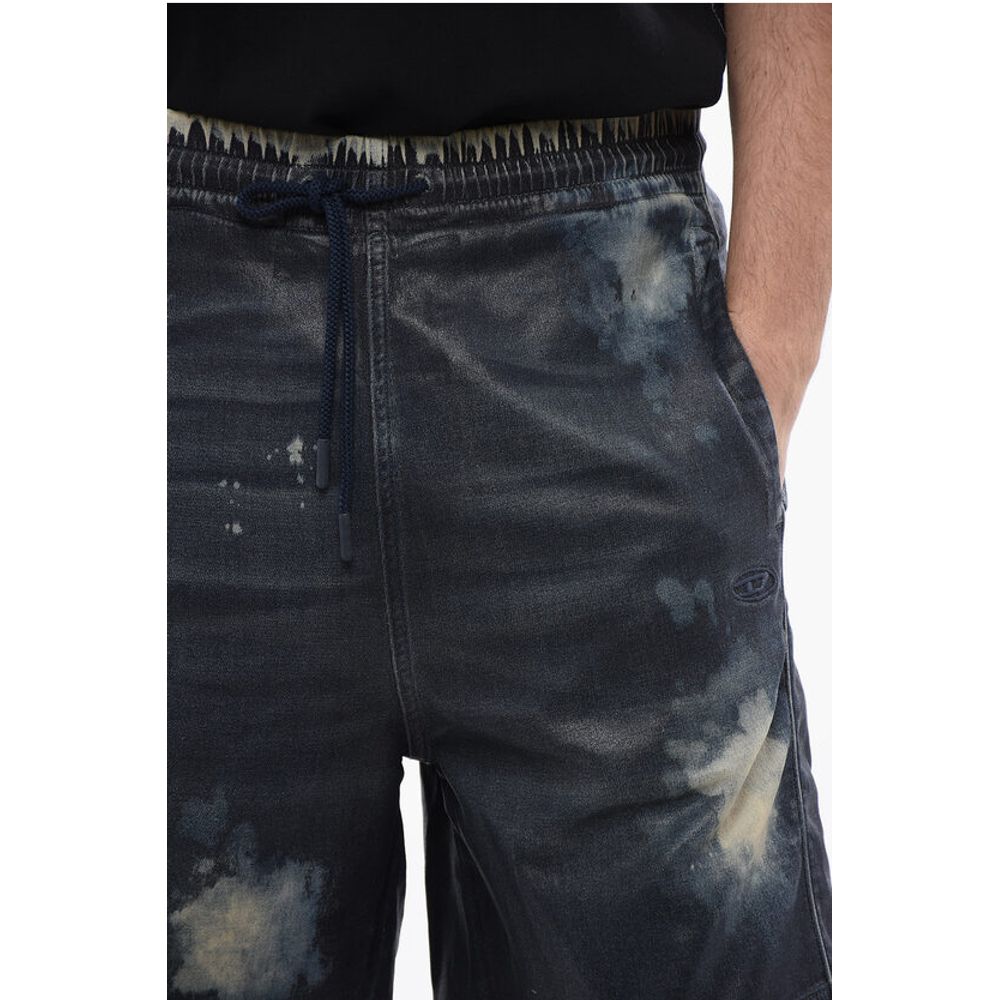 Diesel Acid-Wash-Effekt beschichtete Track Denim D-BOXY-S Shorts