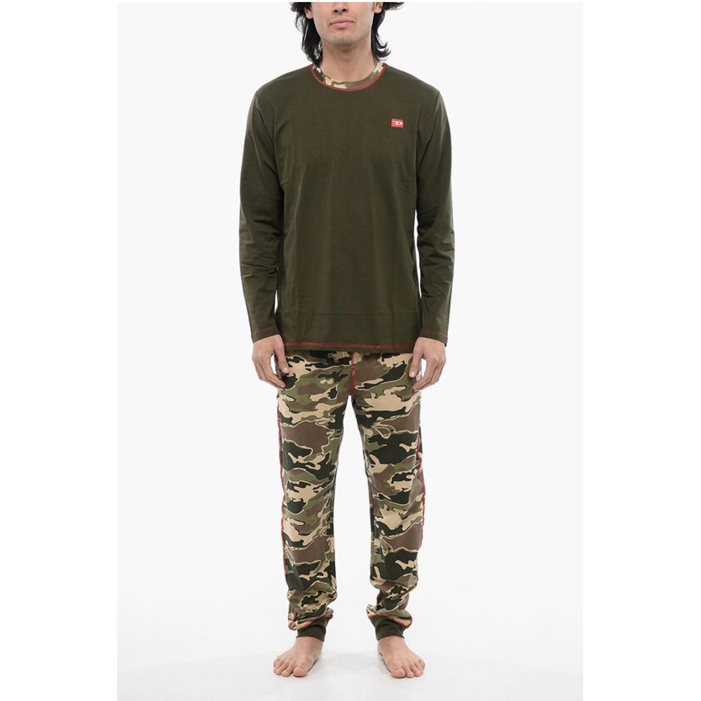 Diesel Langer Schlafanzug aus Stretch-Baumwolle UMSET-WILLIAM mit Camouflage-Pa